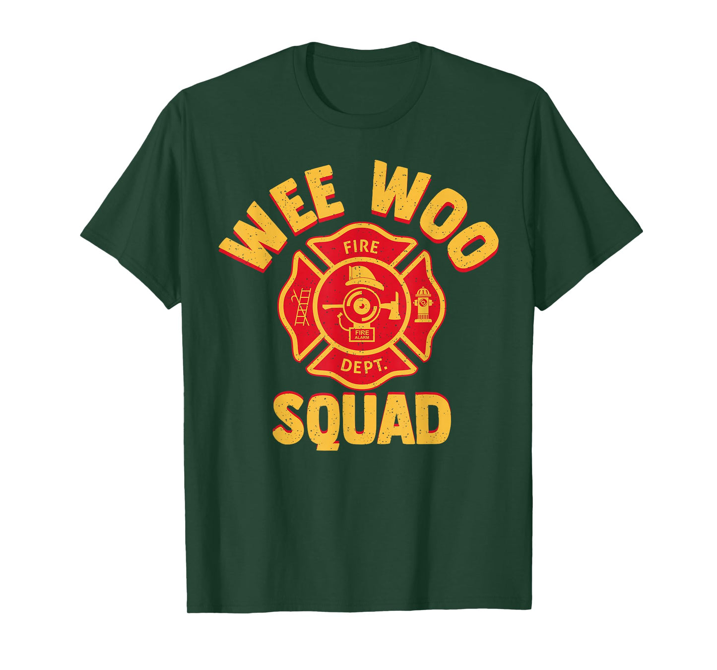 Wee Woo Squad Firefighter Badge Marshal Fire Truck Fireman T-Shirt