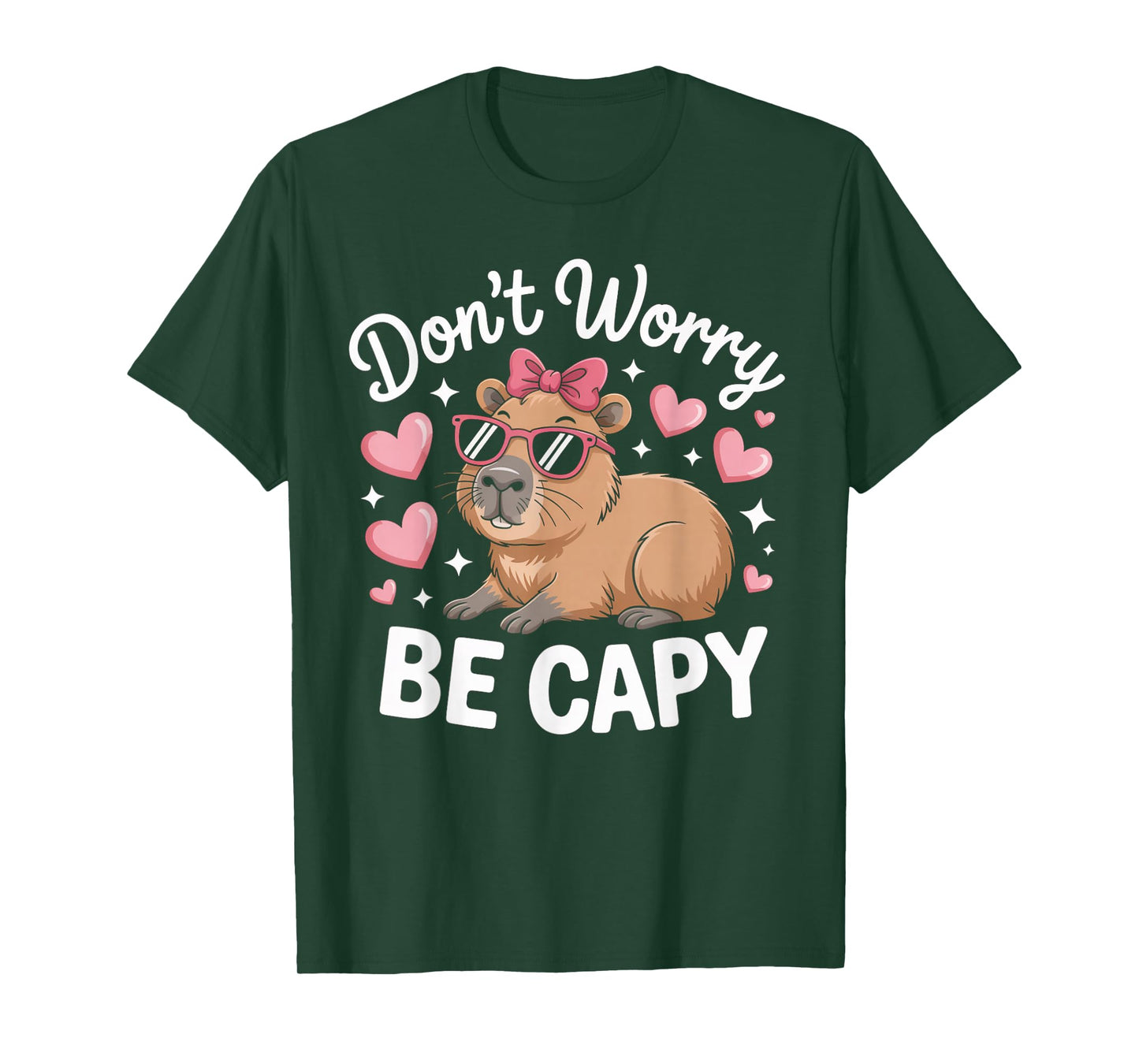 Funny Don't Worry Be Capy Kids Youth Womens Girl Capybara T-Shirt