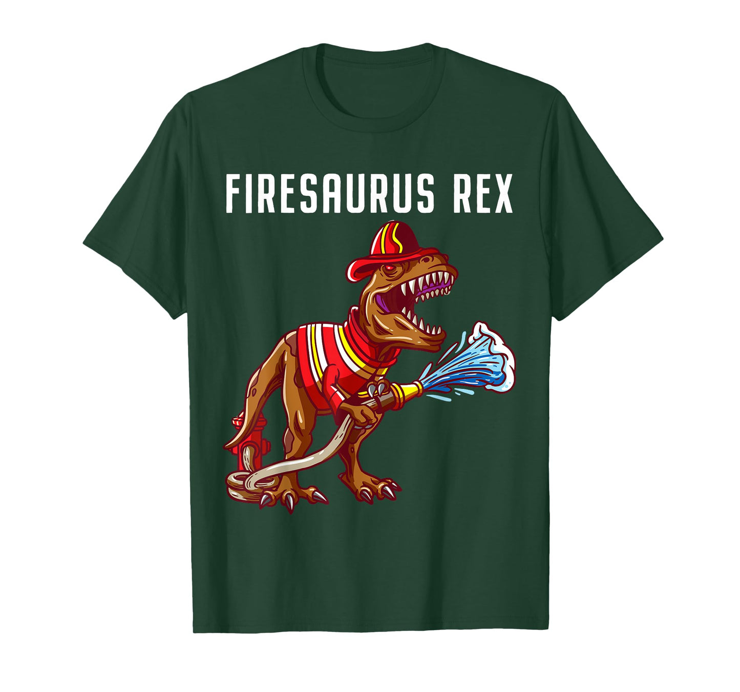 Firefighter T Rex Dinosaur Kids Gifts For Fireman Boys T-Shirt