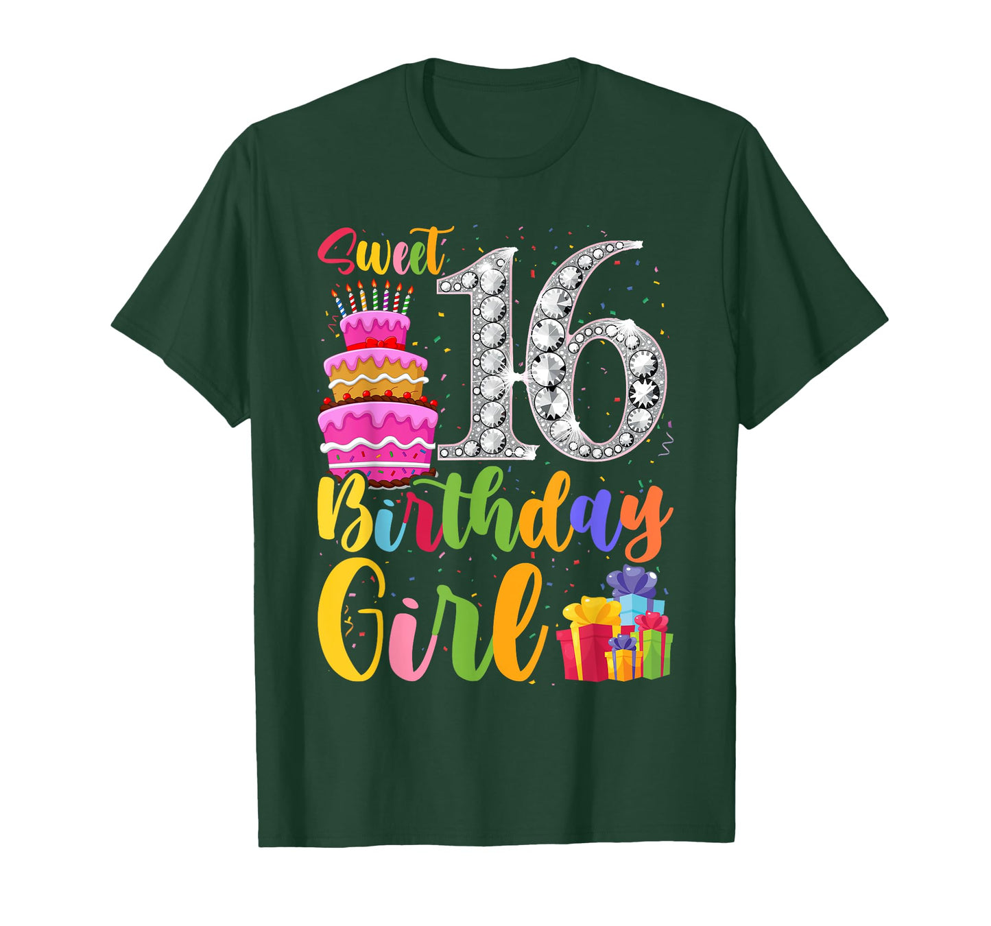 Cute Pink Black "Sweet 16" Style I 16th Birthday Idea T-Shirt