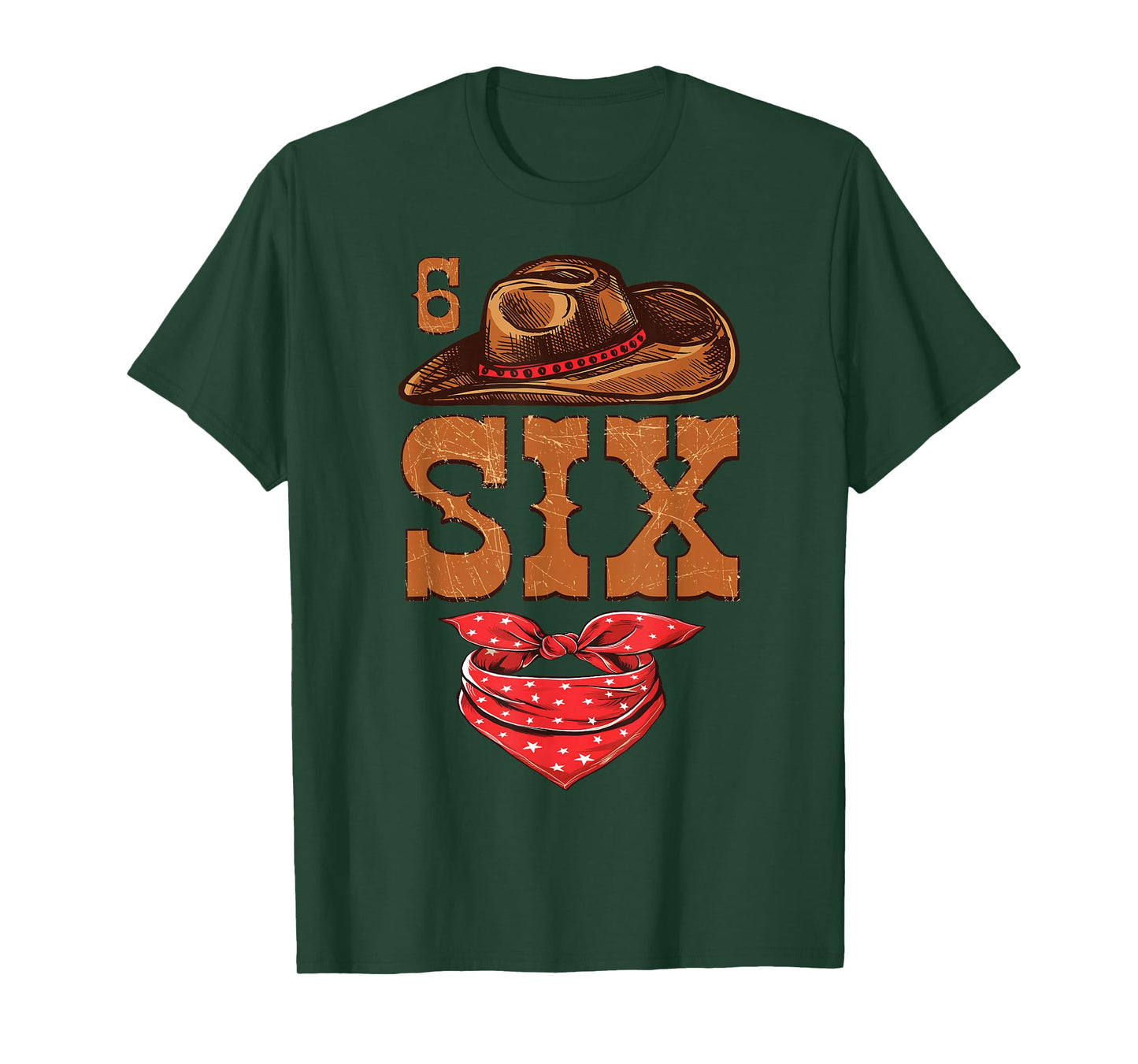 6 Years Old Boys Girls Western 6th Birthday Cowboy Cowgirl T-Shirt