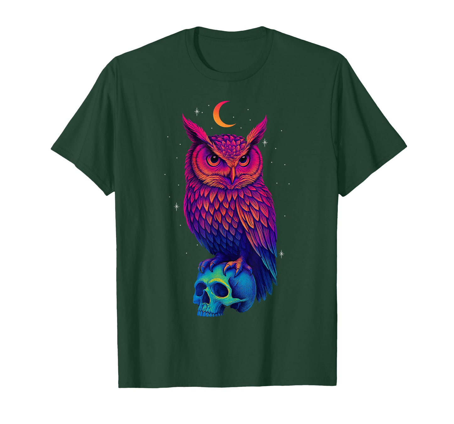 Owl Animal Lover Skulls Halloween Men Women T-Shirt
