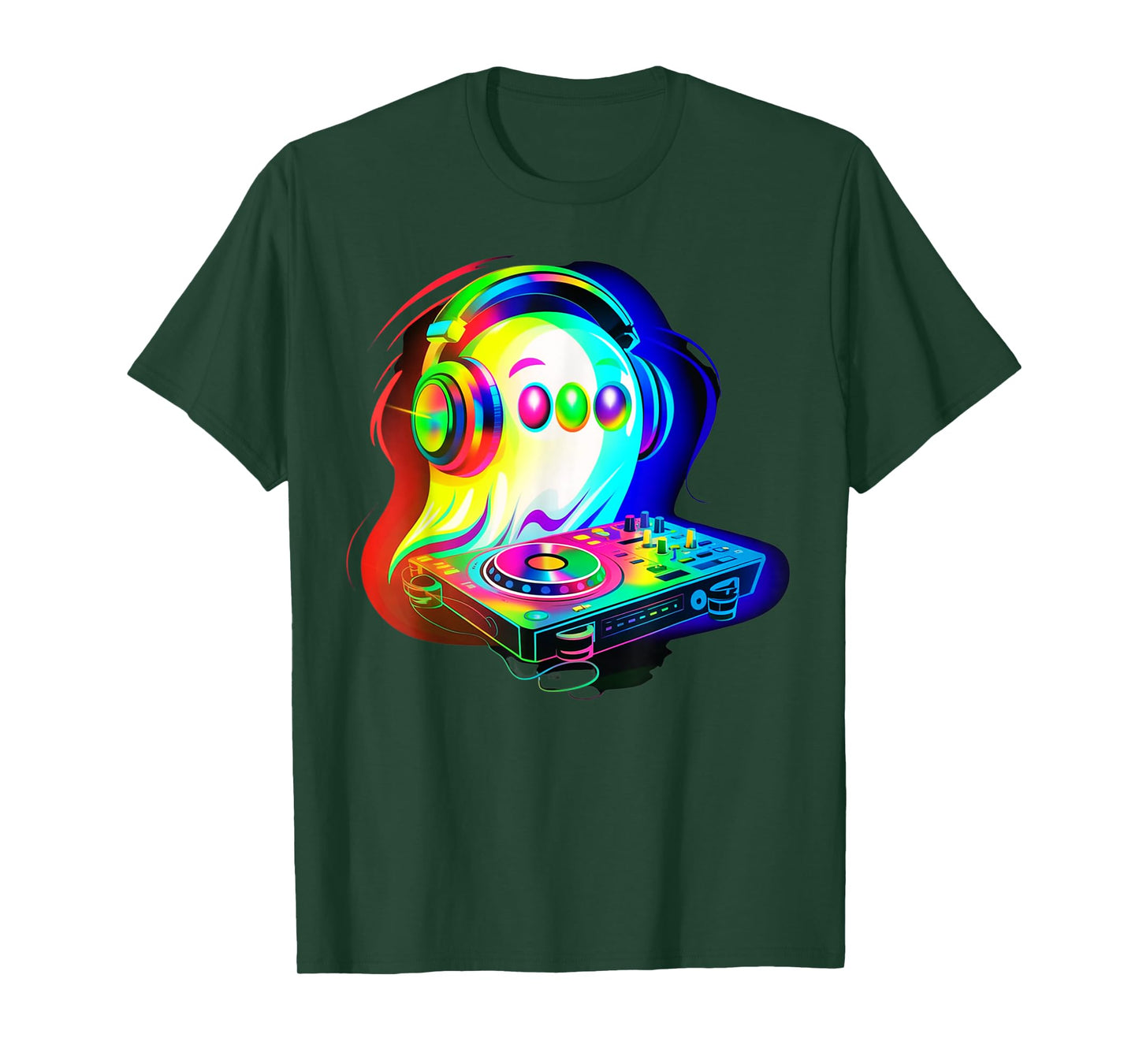 House Music ghost dj Optical Illusion EDM halloween Rave DJ T-Shirt