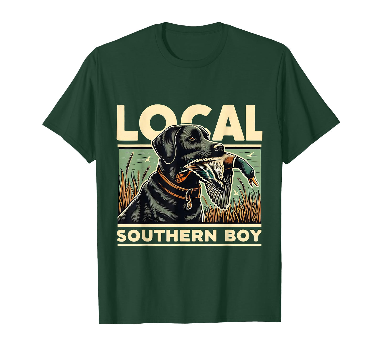 Local Southern Boy Hunting Dog Retro Country Design T-Shirt