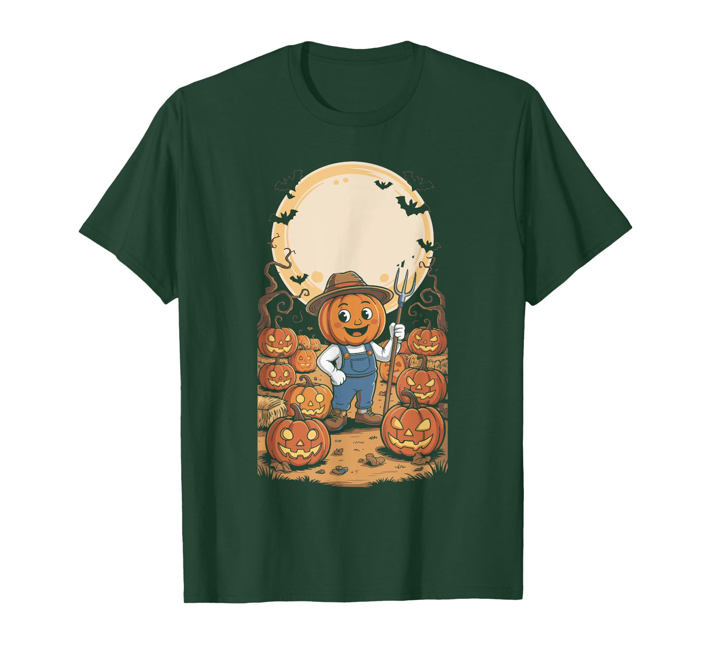 Cute Pumpkin Head Farmer Costume Fall Halloween Vibe Men T-Shirt