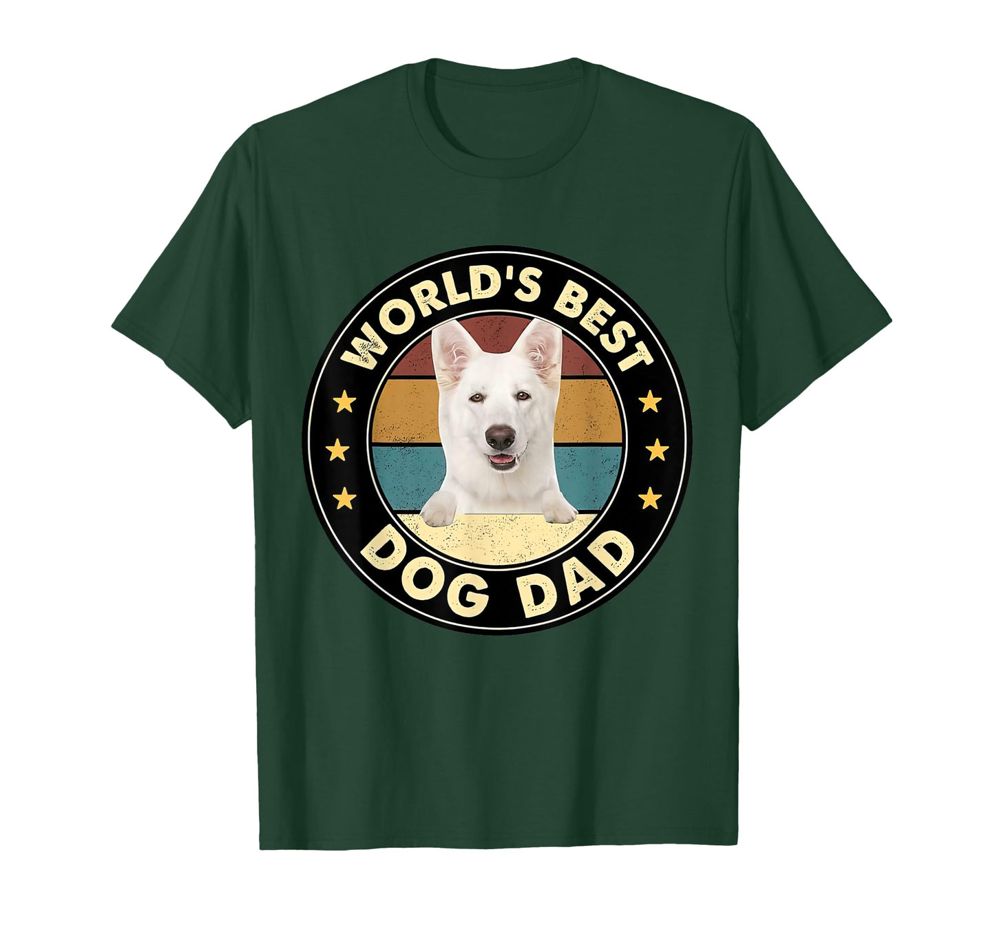 Vintage World's Best Best WHITE German Shepherd Dad Dog T-Shirt