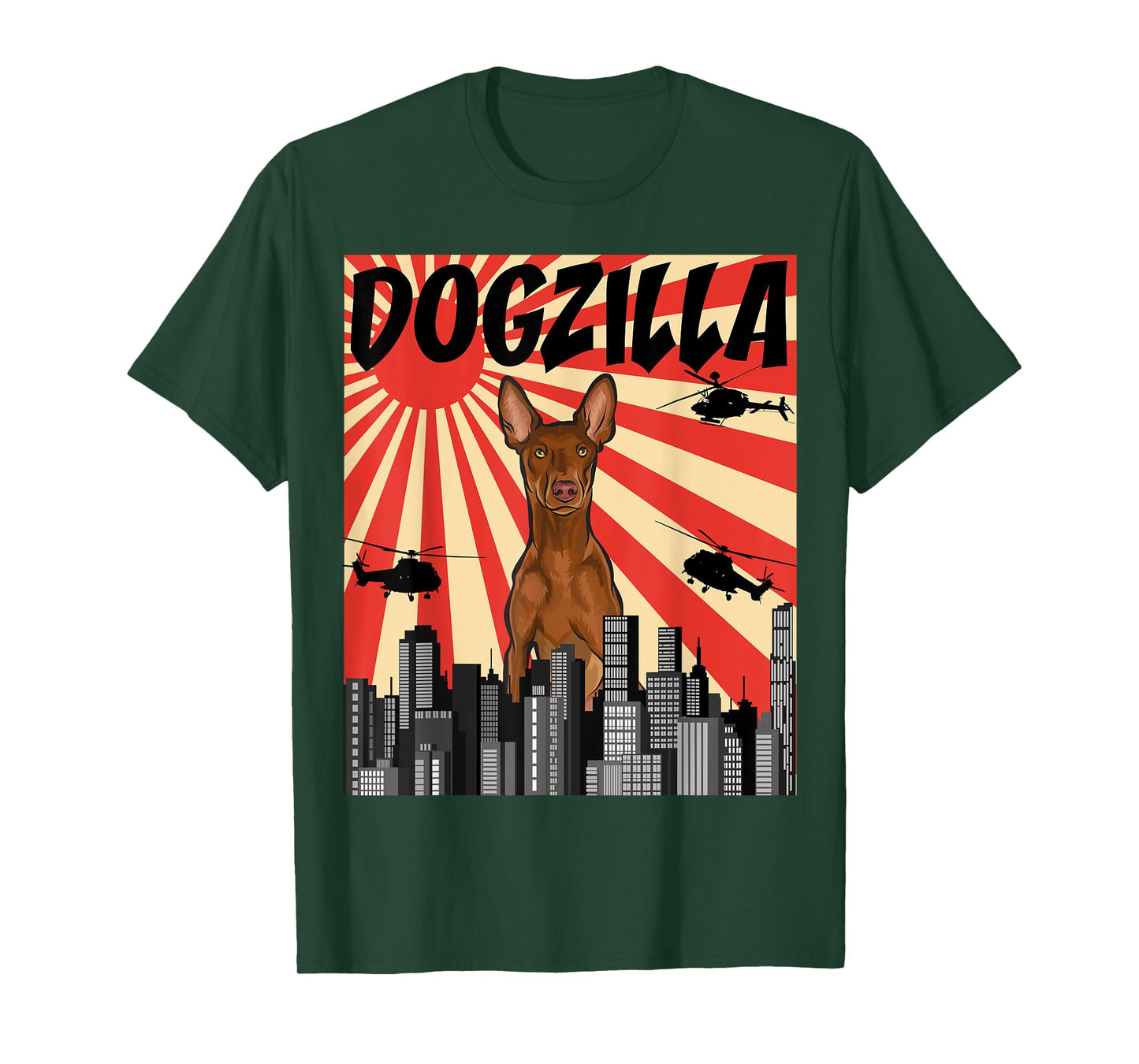 Funny Retro Japanese Dogzilla Pharaoh Hound T-Shirt