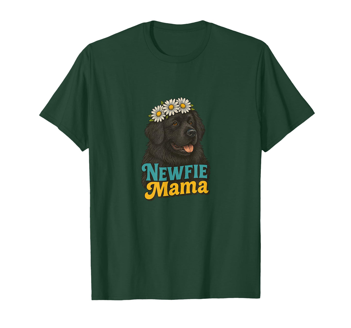 Newfie Mama Newfoundland Dog Lover Winter Snow Big Fluffy T-Shirt