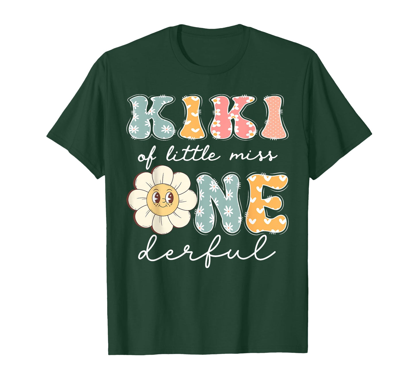 Kiki Of Little Miss Onederful 1St Birthday Girl Daisy T-Shirt
