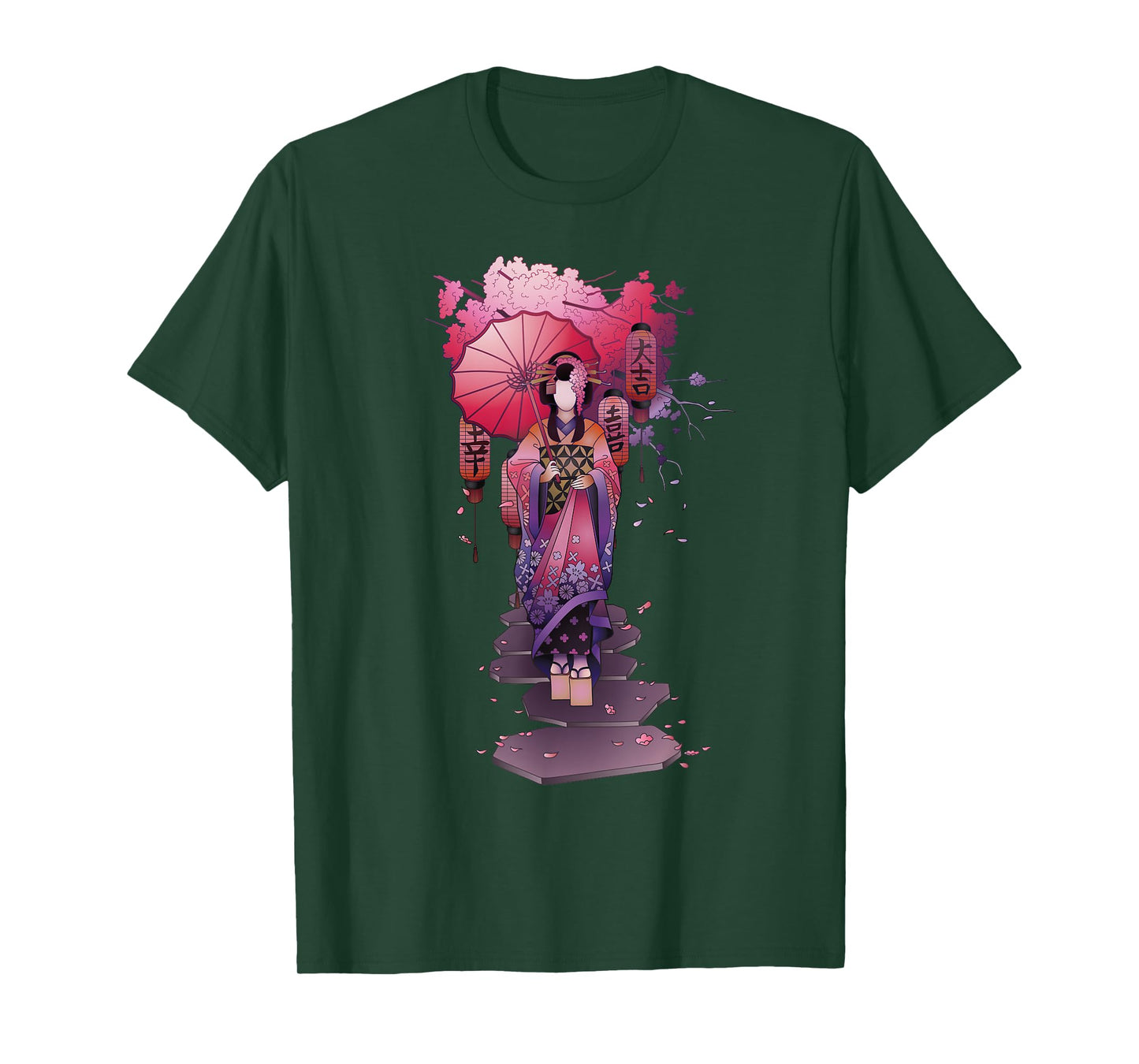 Vintage Japanese Kawaii Geisha Girl in Kimono Japan Art T-Shirt