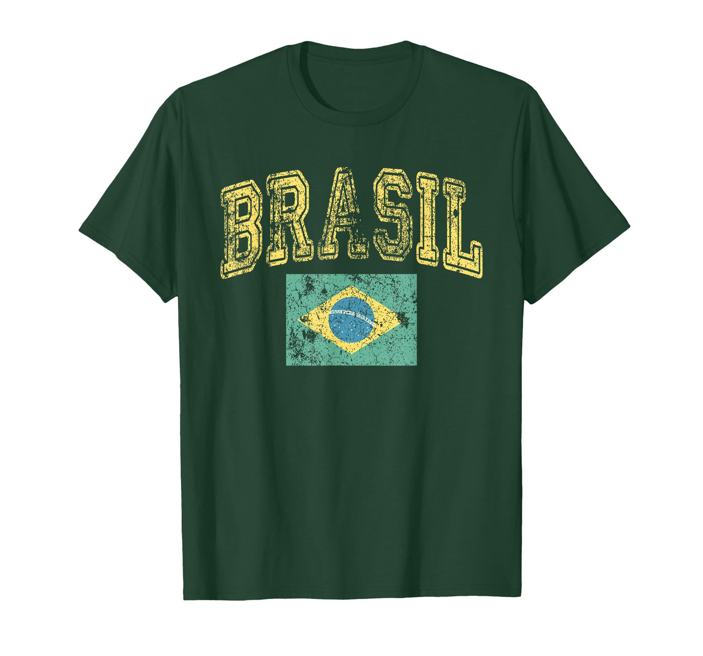 Vintage Retro Faded Brasil Brazil Flag Brazilian Pride T-Shirt