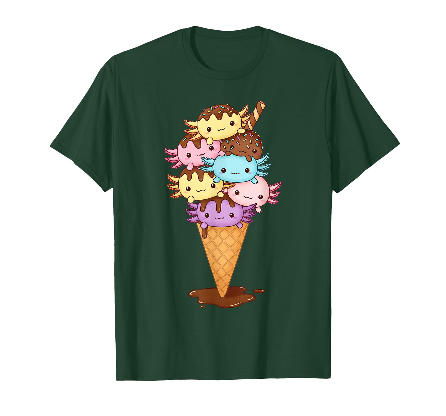 Axolotls Ice Cream Funny Axolotl Gifts For Men Women Boy Kid T-Shirt