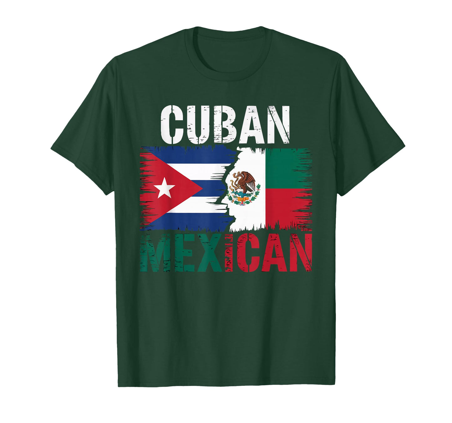 Half Cuban Half Mexican Country Mexico Flag Cuba T-Shirt
