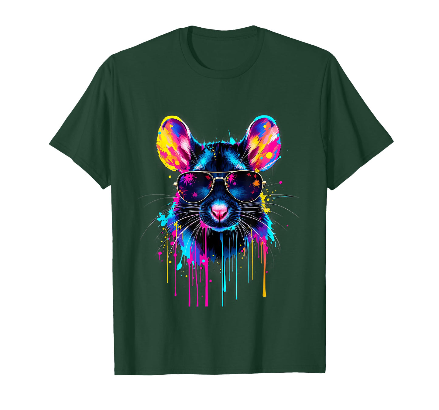 Rat Sunglasses Colorful Pop Art Pet Rat Lover T-Shirt