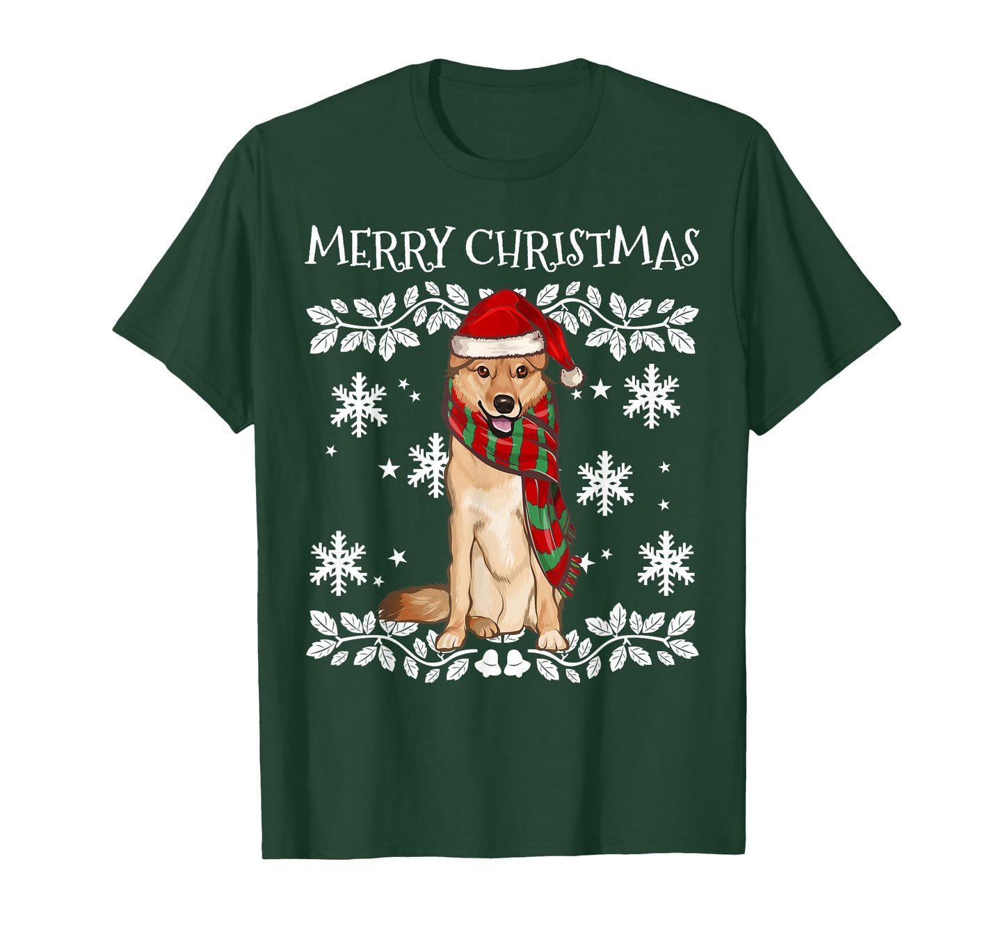 Merry Christmas Ornament Finnish Spitz Xmas Santa T-Shirt