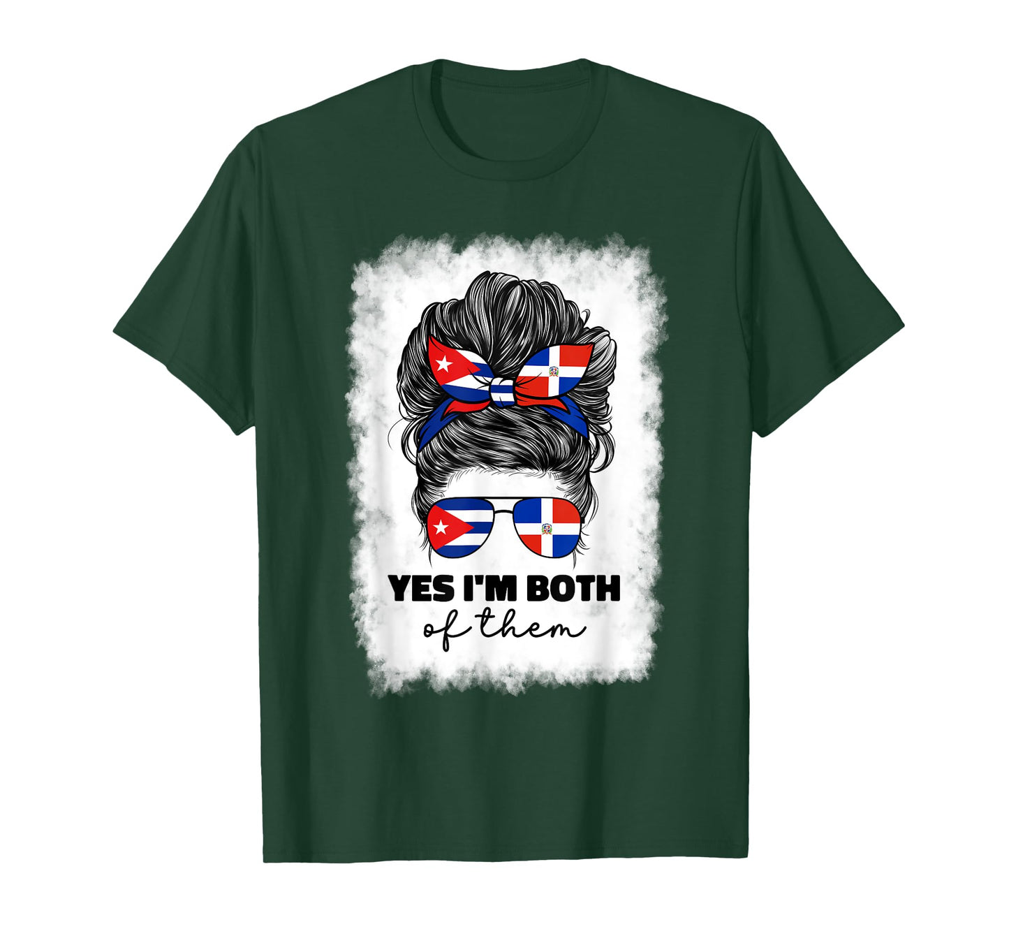 Half Dominican Republic And Cuban Cuba Flag Girl Women Mix T-Shirt