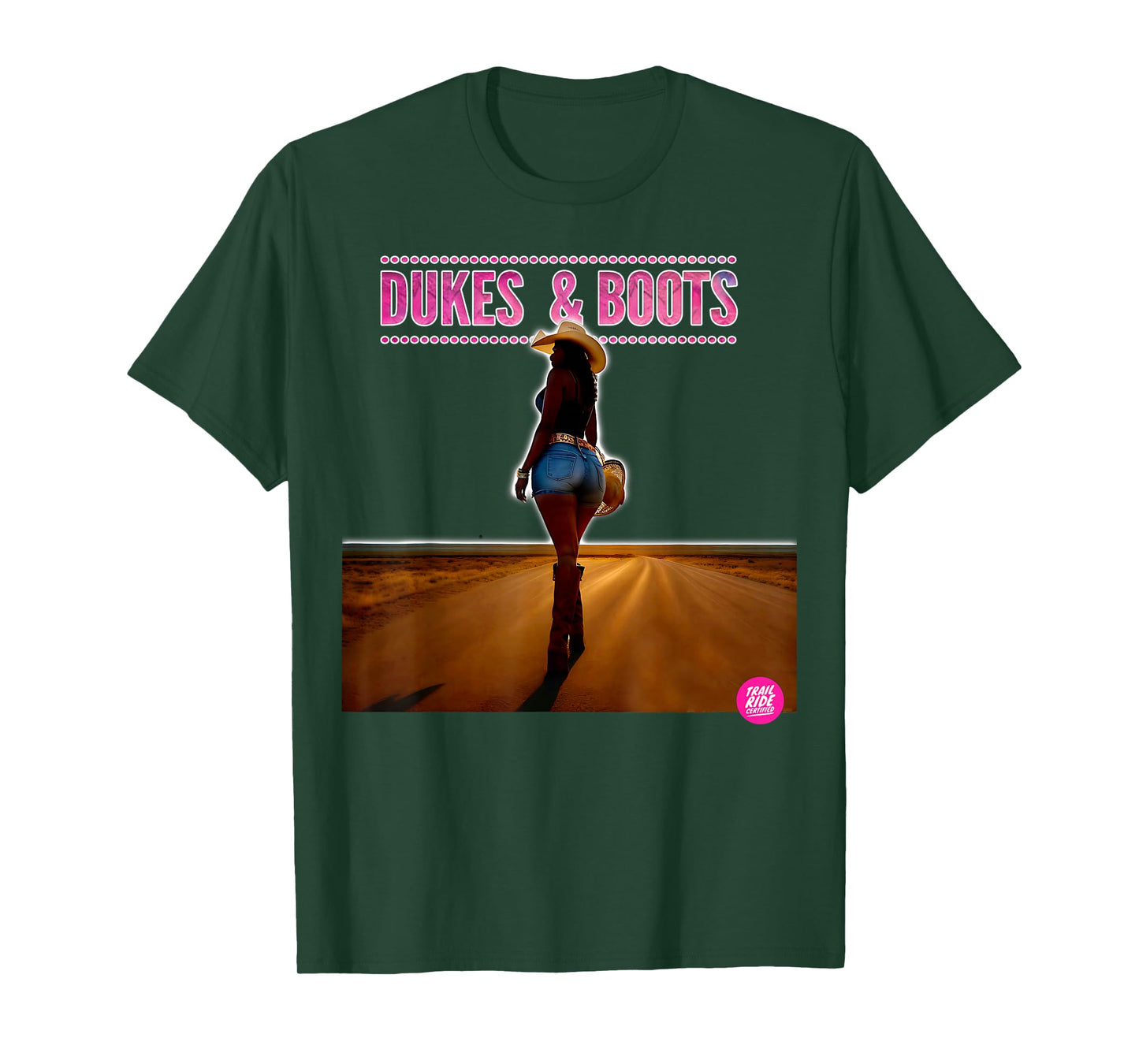 TRAIL RIDE SHOP DUKES AND BOOTS T-Shirt, Small, Black