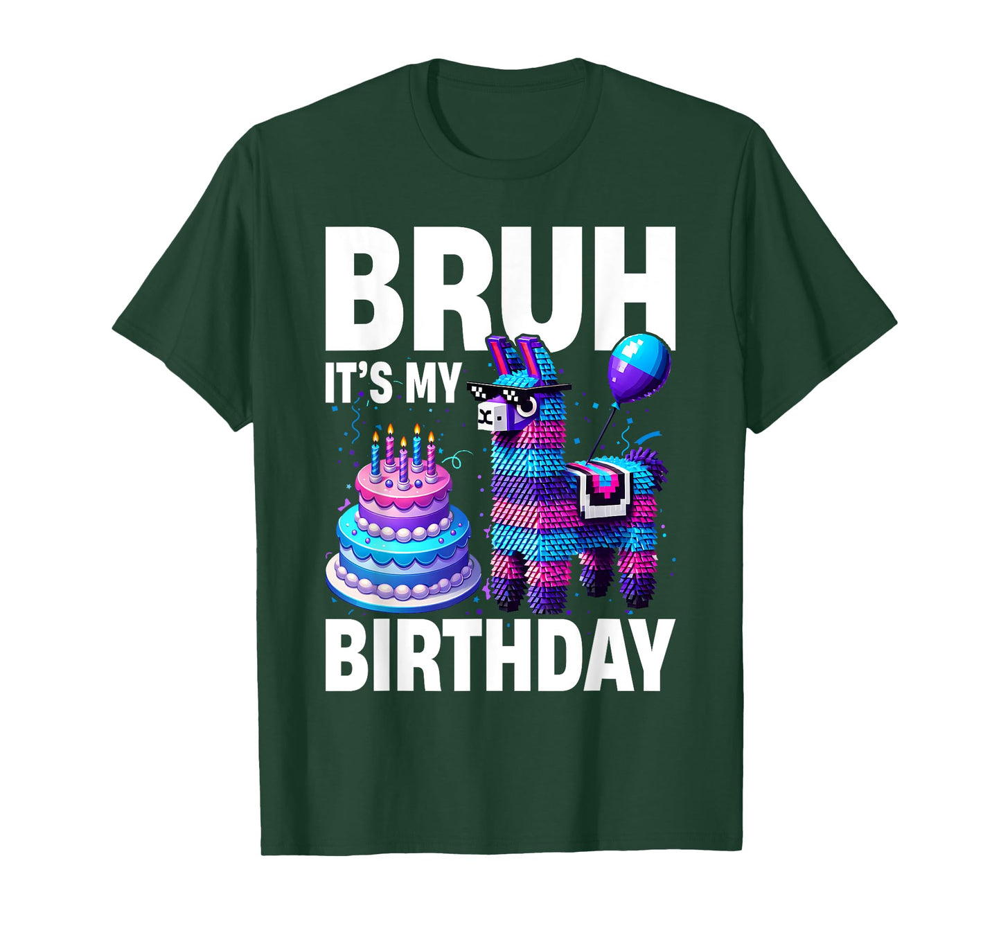 Bruh Its My Birthday Llama Pinata Boy Girl Family Party Bday T-Shirt