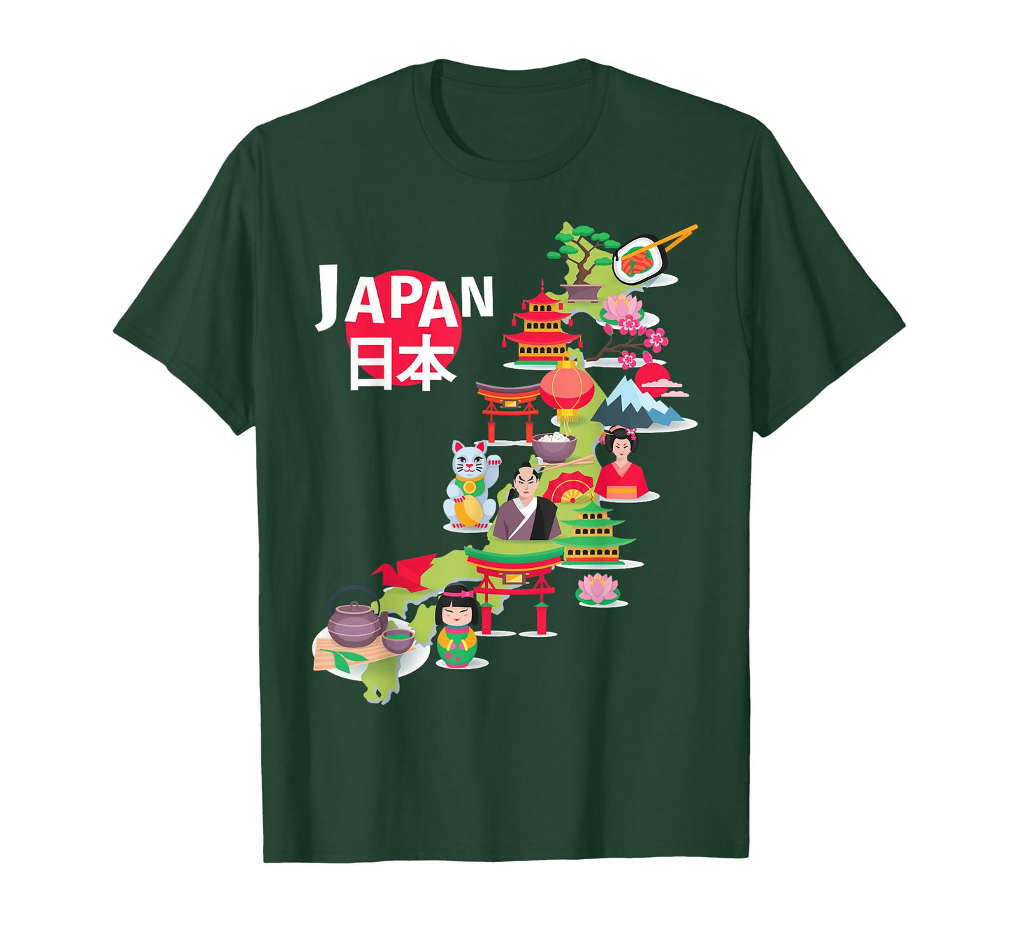 Japanese Flag Travel Map Japanese Pride Okinawa Tokyo Love T-Shirt
