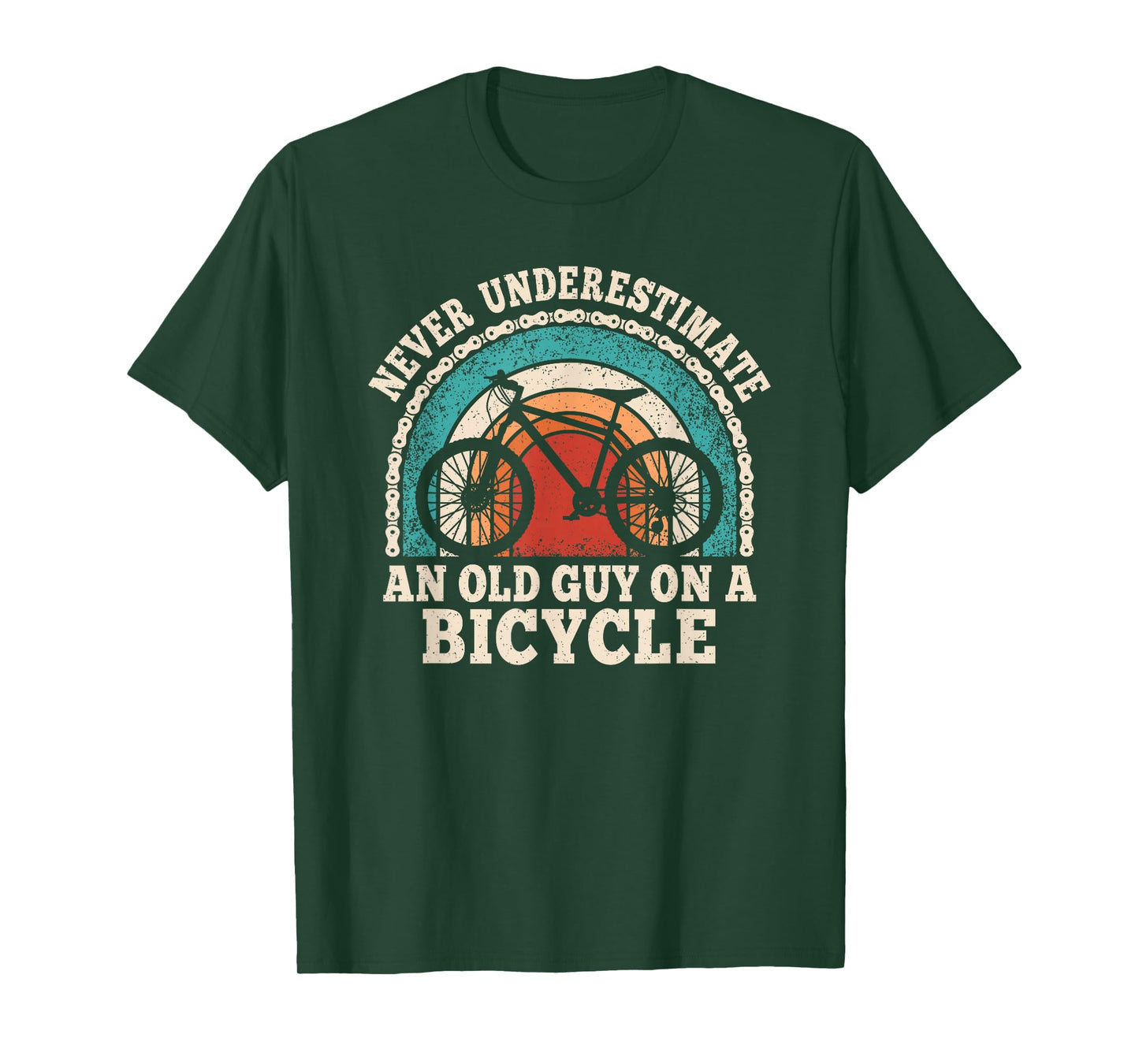 Never Underestimate An Old Guy On A Bicycle Cycling Bike Men T-Shirt