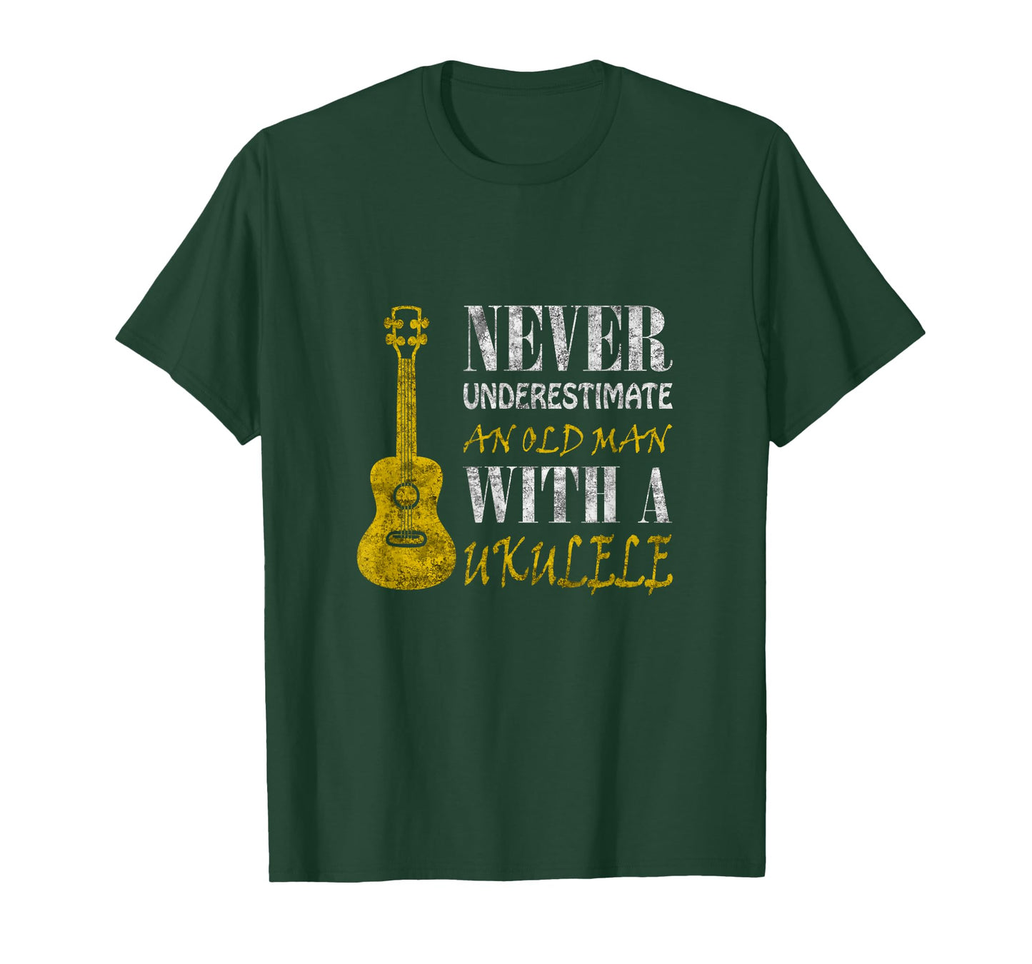 Never underestimate an old man with a ukulele T-Shirt