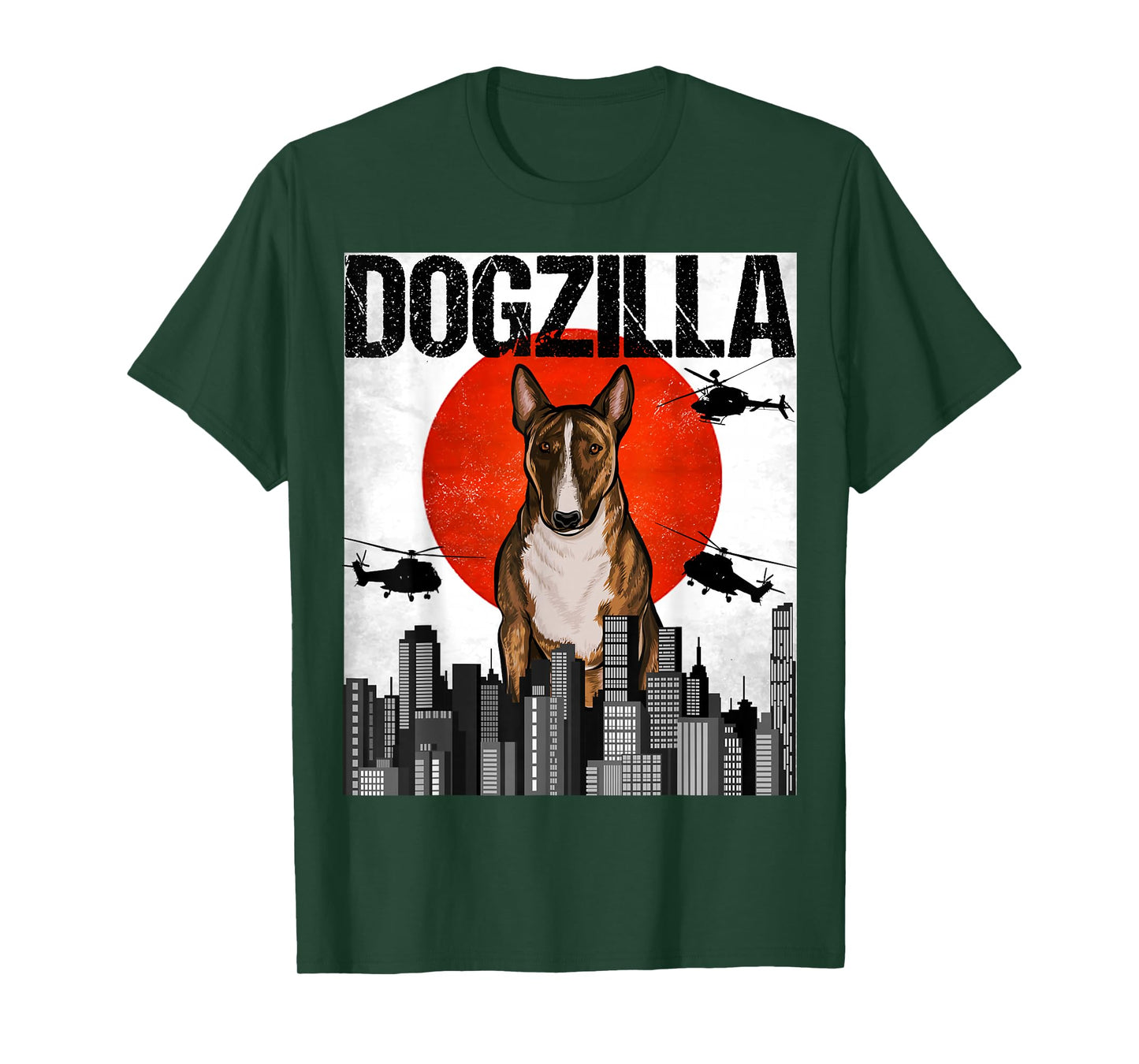 Miniature Bull Terriers Owner Gift Vintage Black Dogzilla Miniature Bull Terrier Unisex-Adults T-Shirt