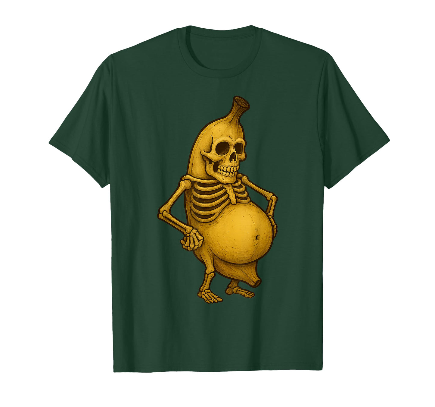 Funny Skeleton Banana Design for Halloween Fun and Parties T-Shirt