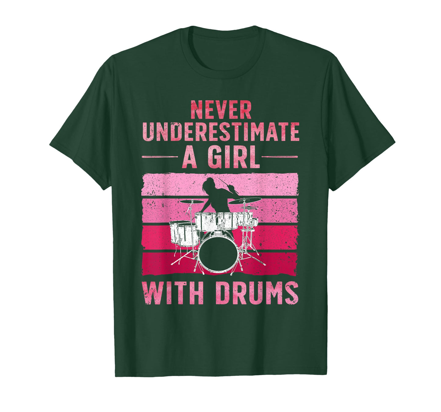 Funny Drummer Art for Girls Women Drumming Drum Set Drummer T-Shirt