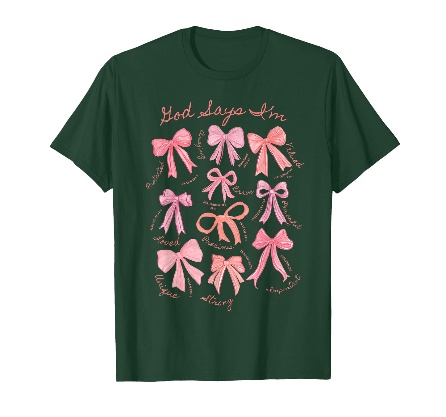 God Says I'm Coquette Bow Christian Jesus Autumn Fall Y'all T-Shirt