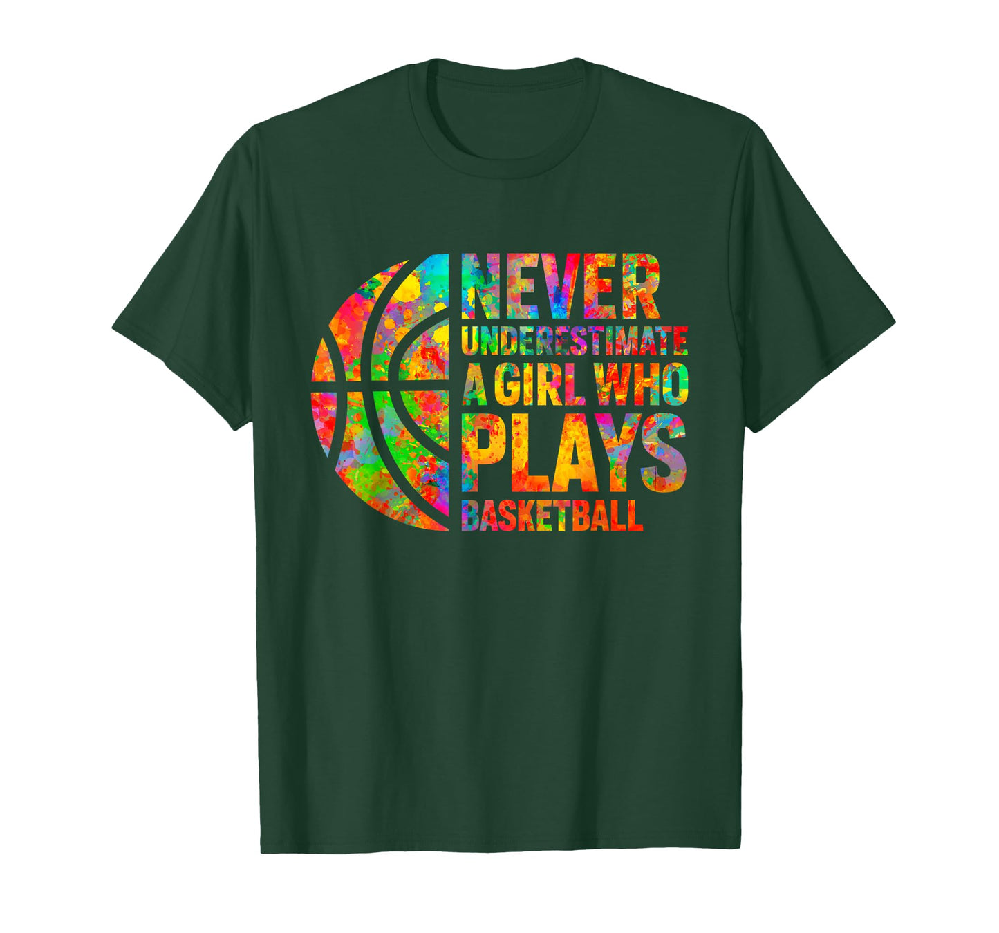 Never Underestimate A Girl Who Plays Basketball Women Girls T-Shirt