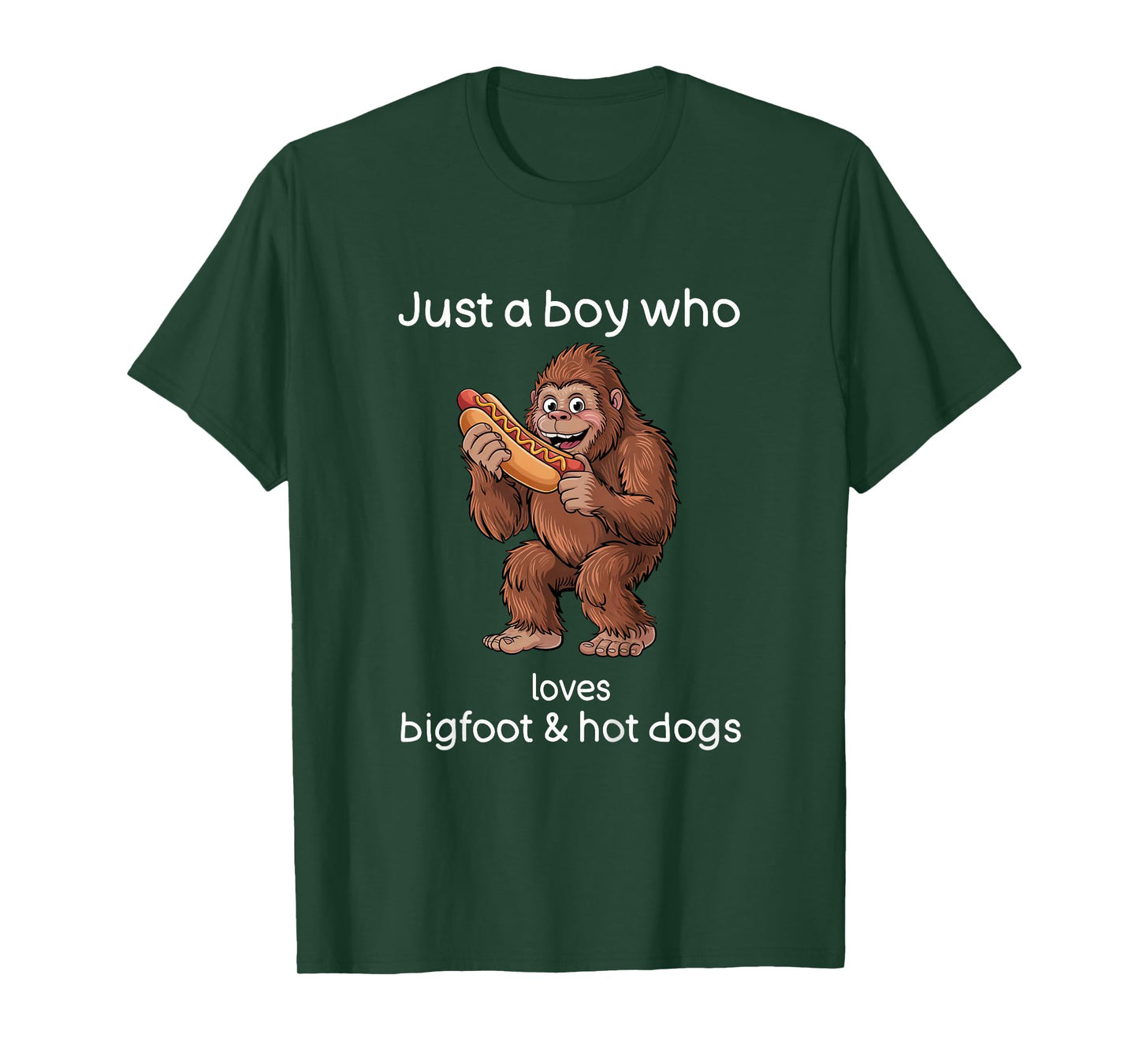 Kids Bigfoot Hot Dog Shirt Boys Cool Bigfoot Hot Dog T-Shirt
