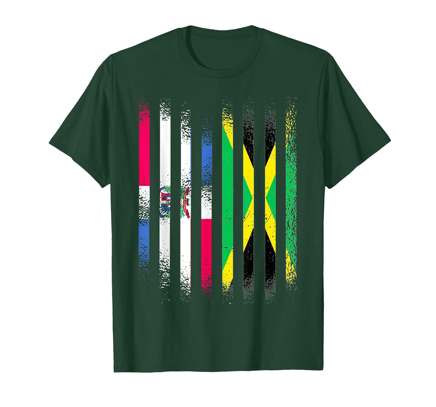 Dominican Republic Flag Jamaica Grown Country Flags Stripes T-Shirt