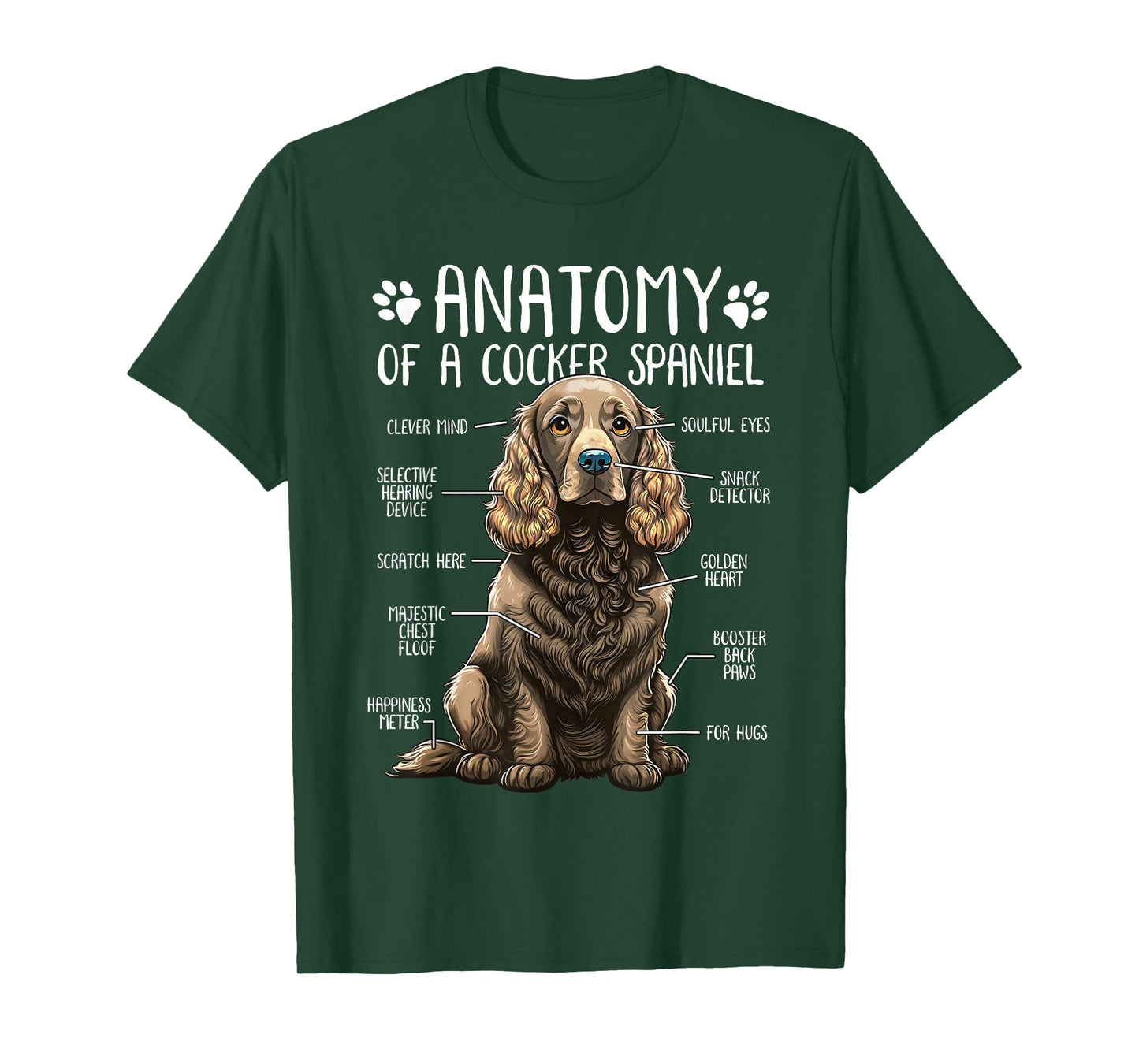 Funny Anatomy Cocker Spaniel Dog Cocker Spaniel Lover T-Shirt
