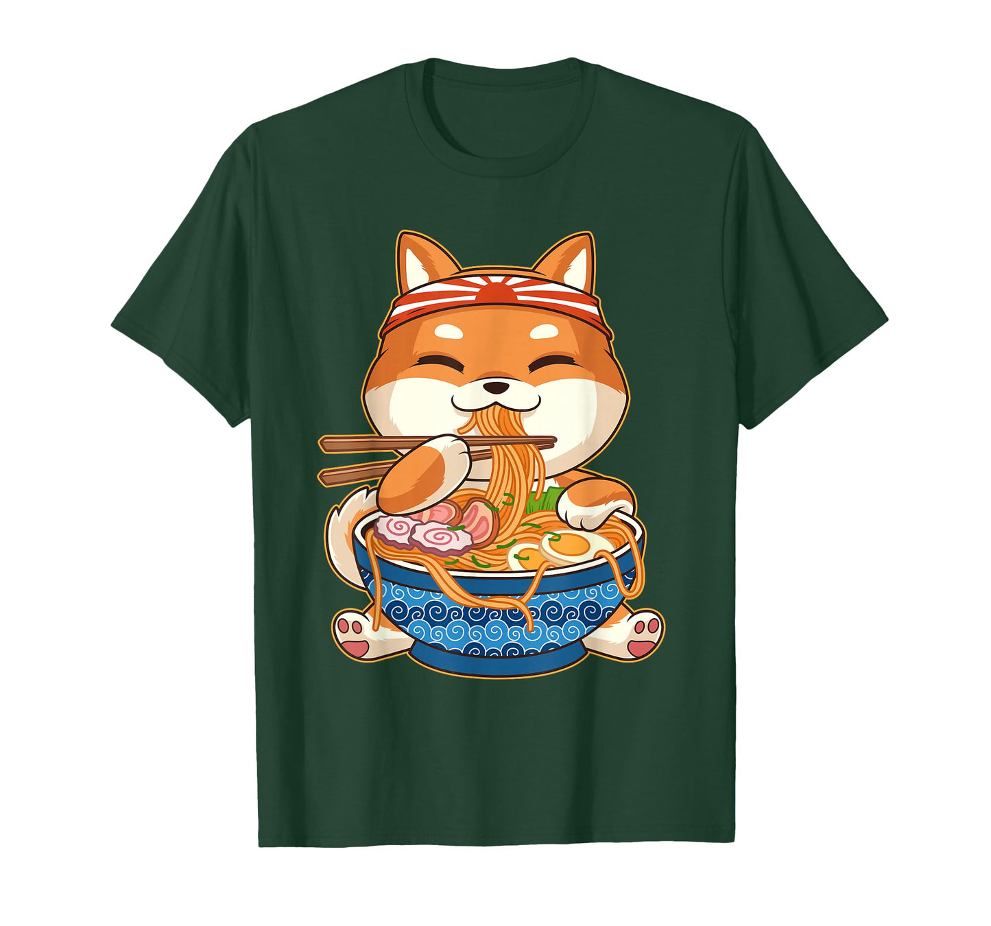 Kawaii Cute Anime Shiba Inu Dog Otaku Japanese Ramen T-Shirt