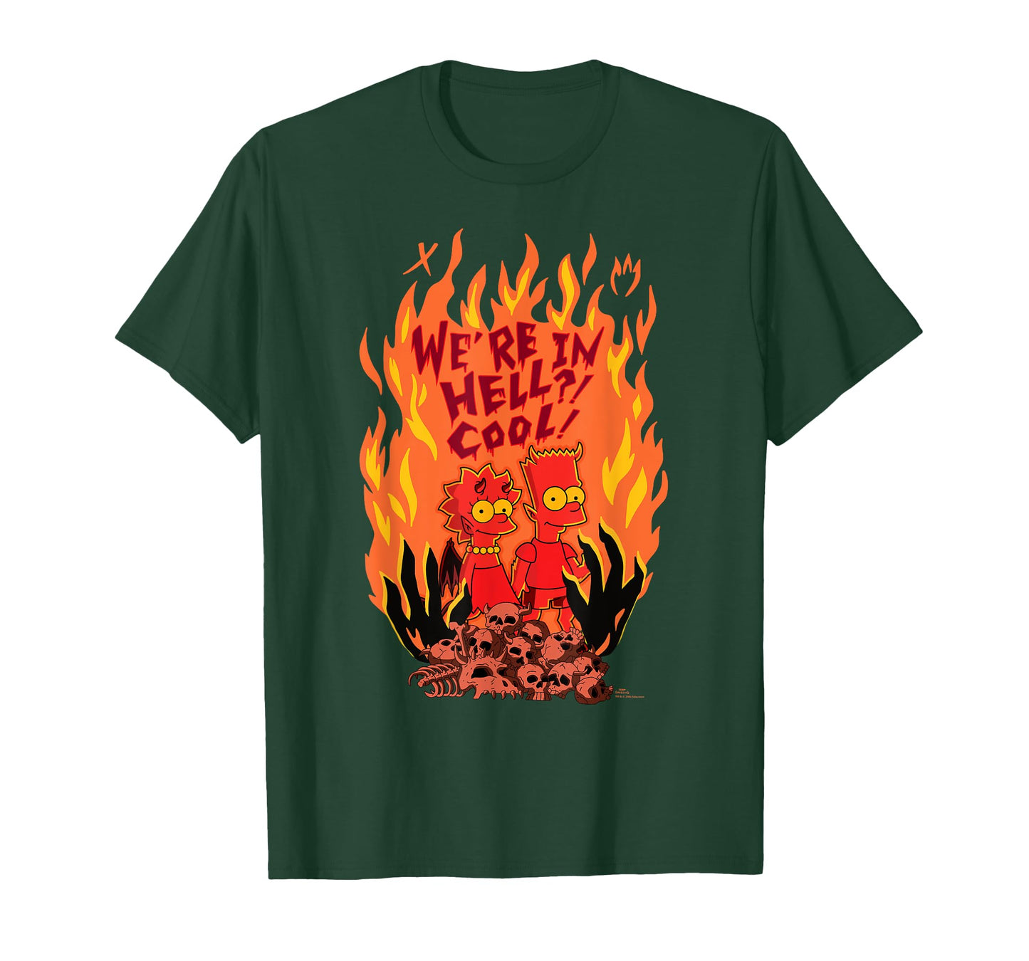 The Simpsons Halloween Bart and Lisa “We’re in Hell? Cool!” T-Shirt