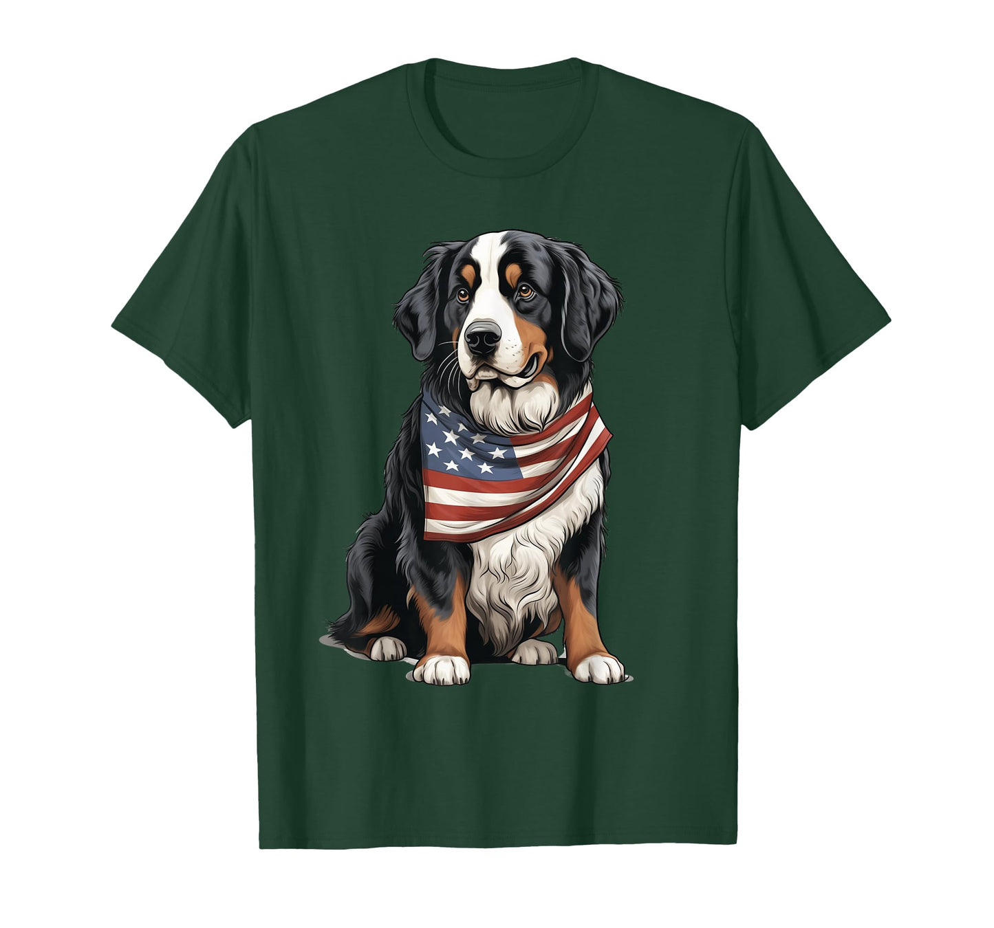 Berner US Flag Bernese Mountain Dog Owner Mom Dad Men Women T-Shirt