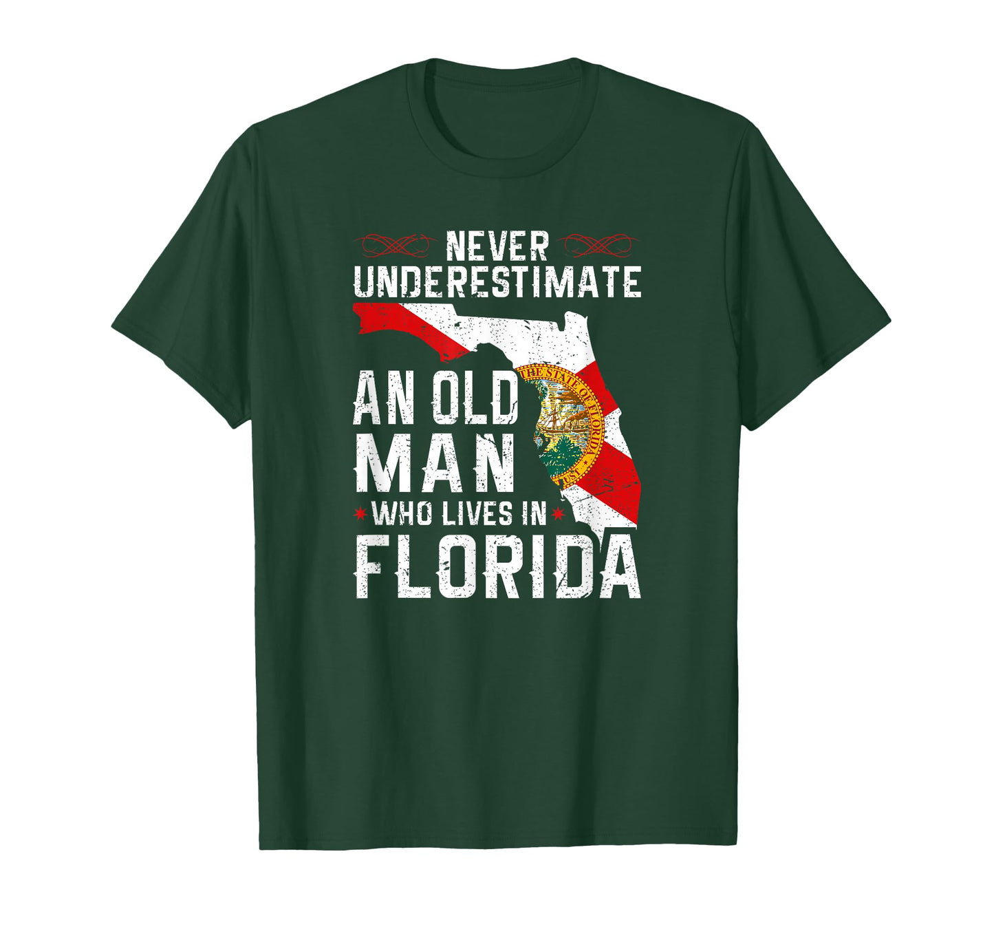 Flag Florida Home Old Man Flo Grown T-Shirt