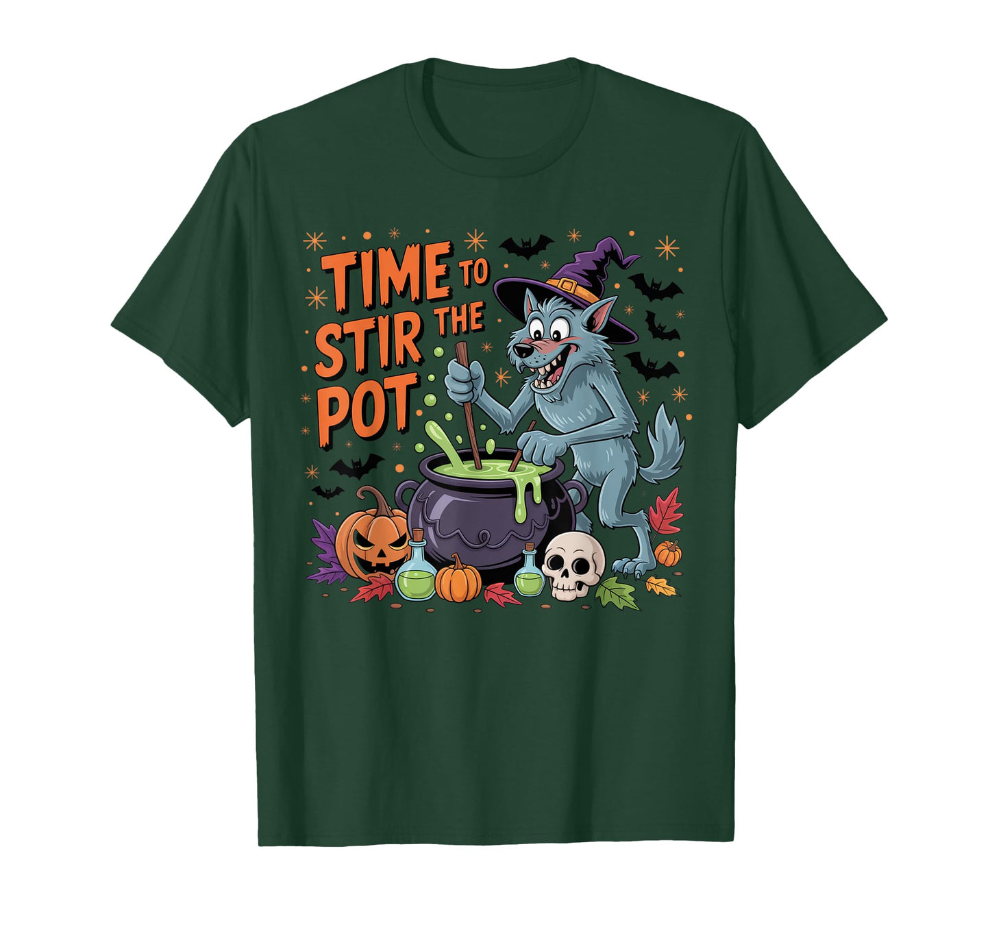 Funny Halloween Werewolf Time to Stir the Pot T-Shirt