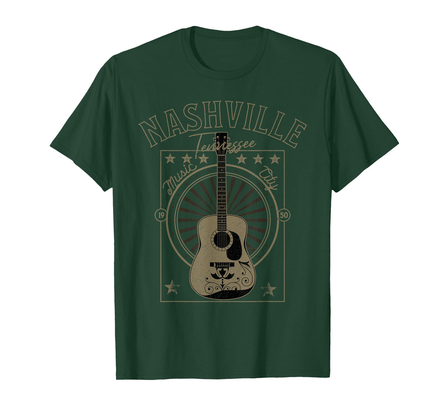 Nashville Tennessee Country Music City Guitar Gift Men Women T-Shirt