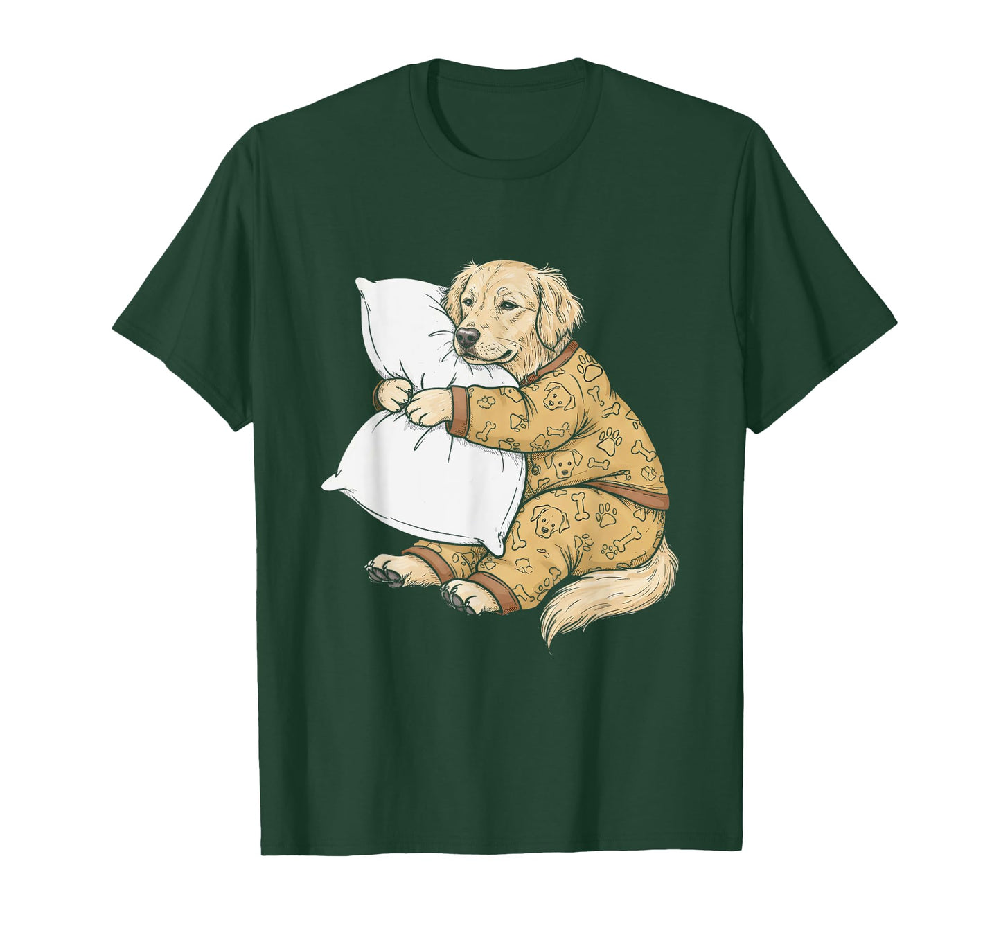 Funny Sleepy Golden Retriever Pajama For Men Women Kids T-Shirt
