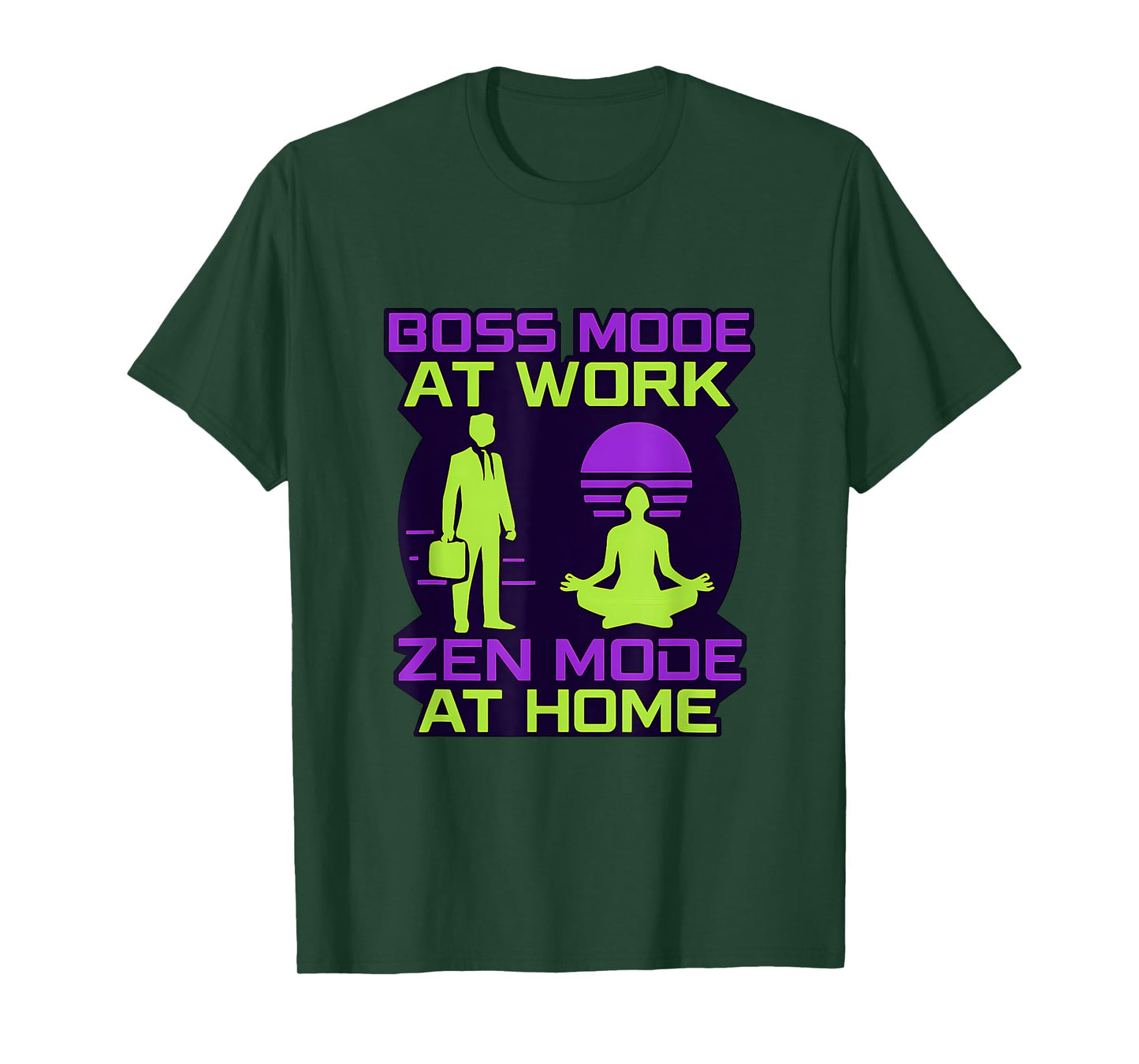 Boss Mode at Work Zen Mode at Home Cyberpunk Design T-Shirt