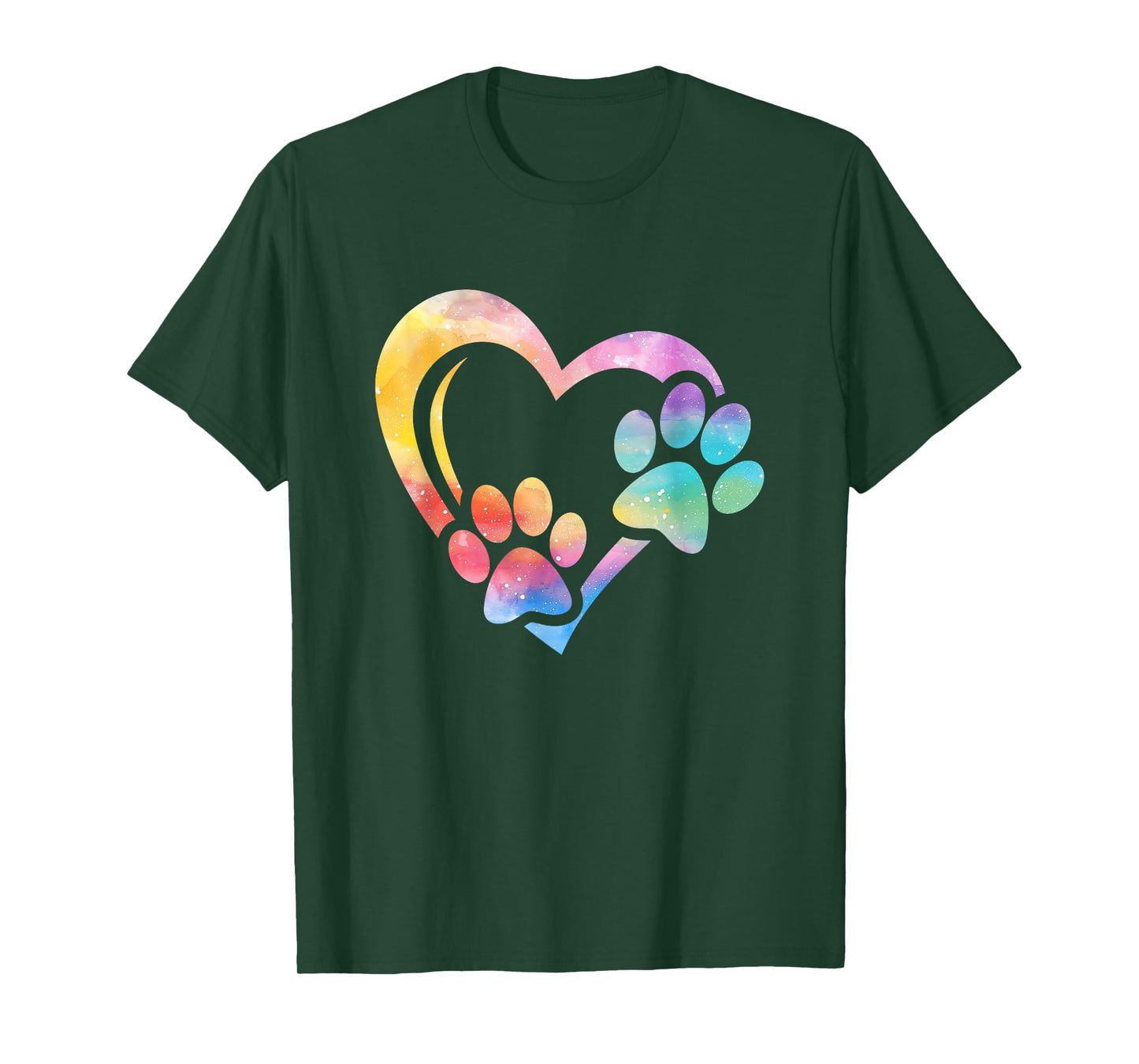 Dog Paw Print Heart Paw Dog Mom Dog Lover T-Shirt