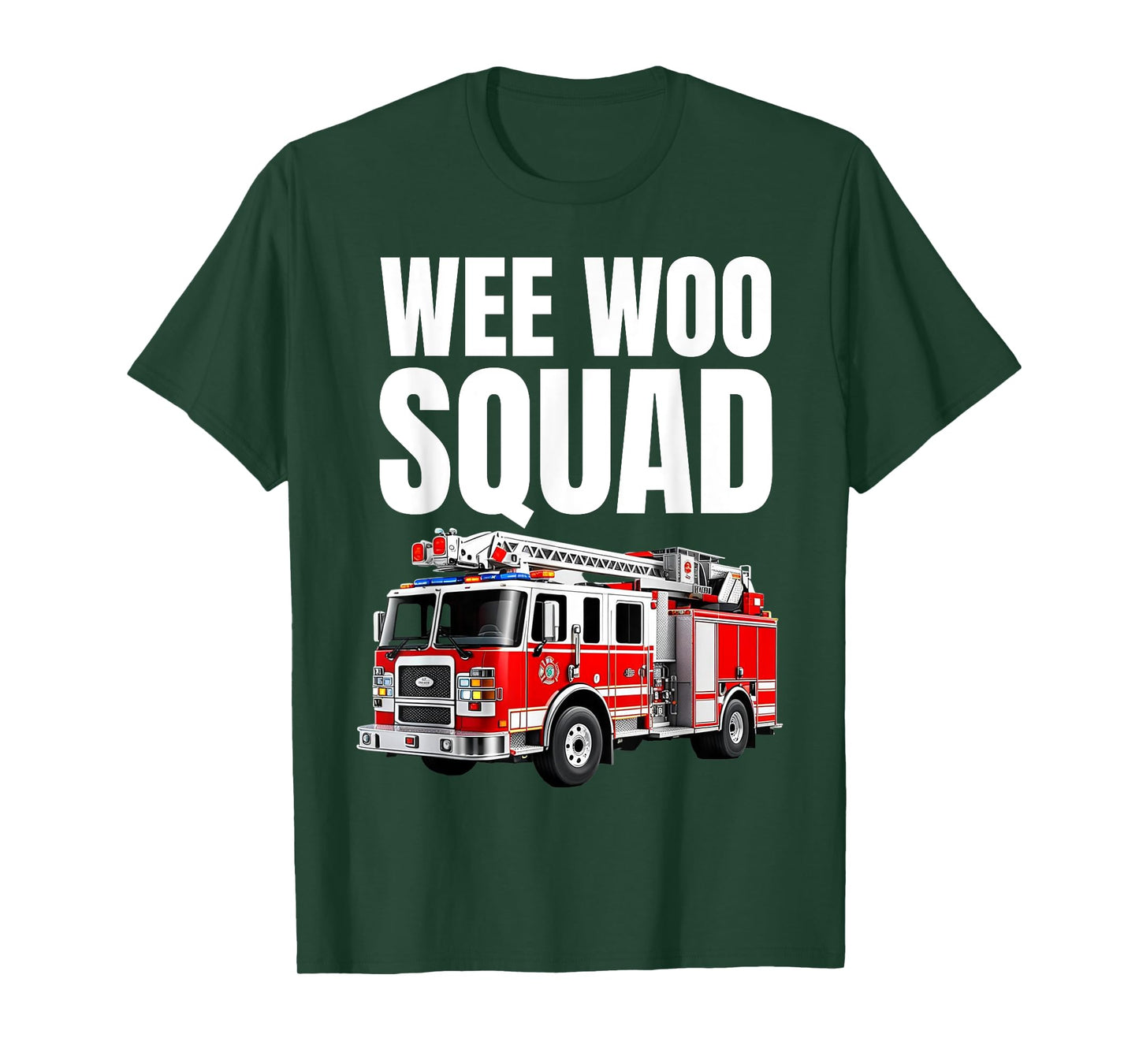 Funny Wee Woo Squad Fire Truck Design for Kids and Adults T-Shirt