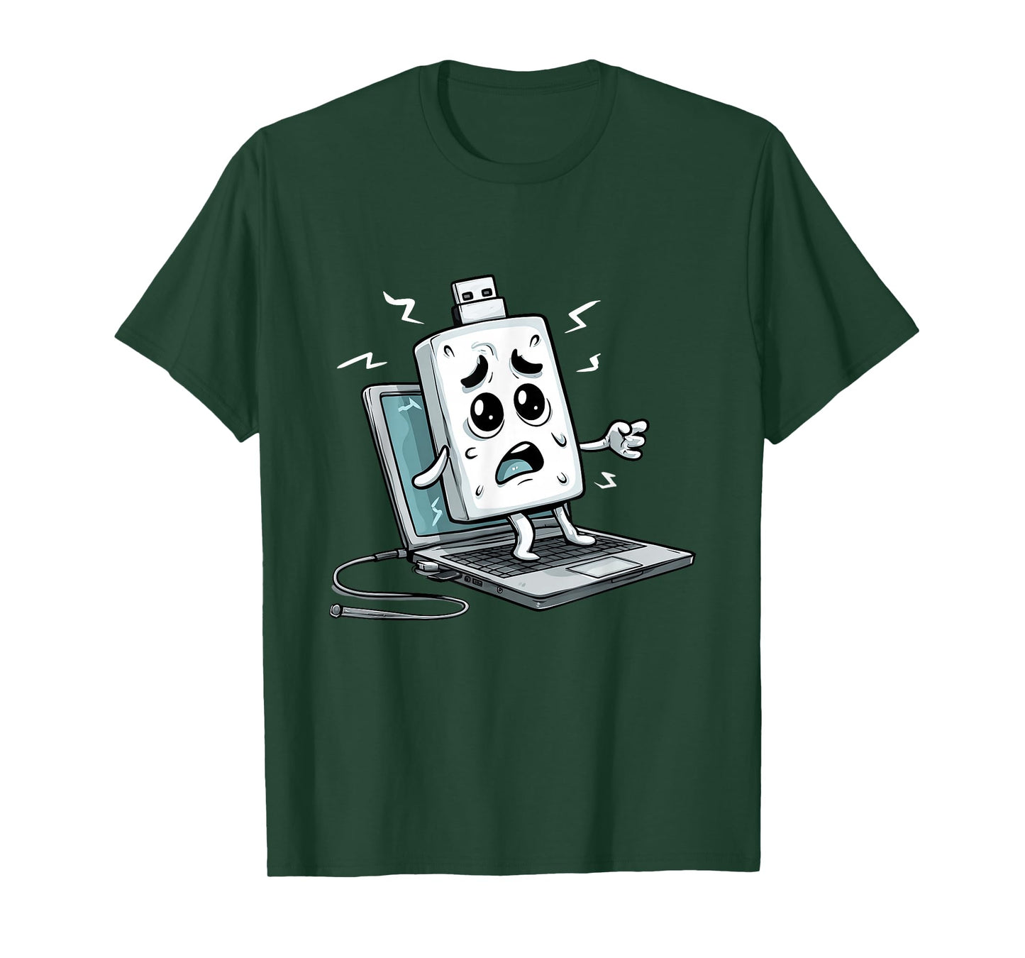 Funny USB with Laptop Costume for Boys and Girls T-Shirt