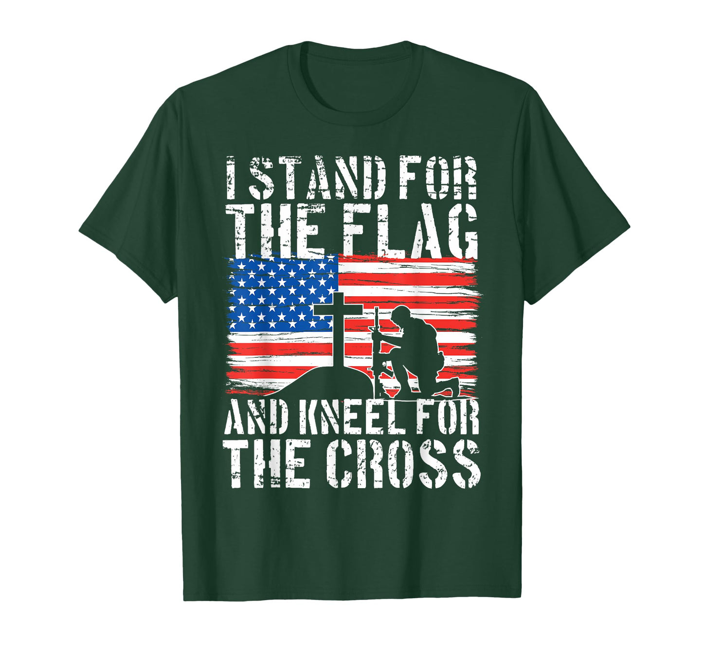 I Stand for The Flag And Kneel for The Cross T-Shirt