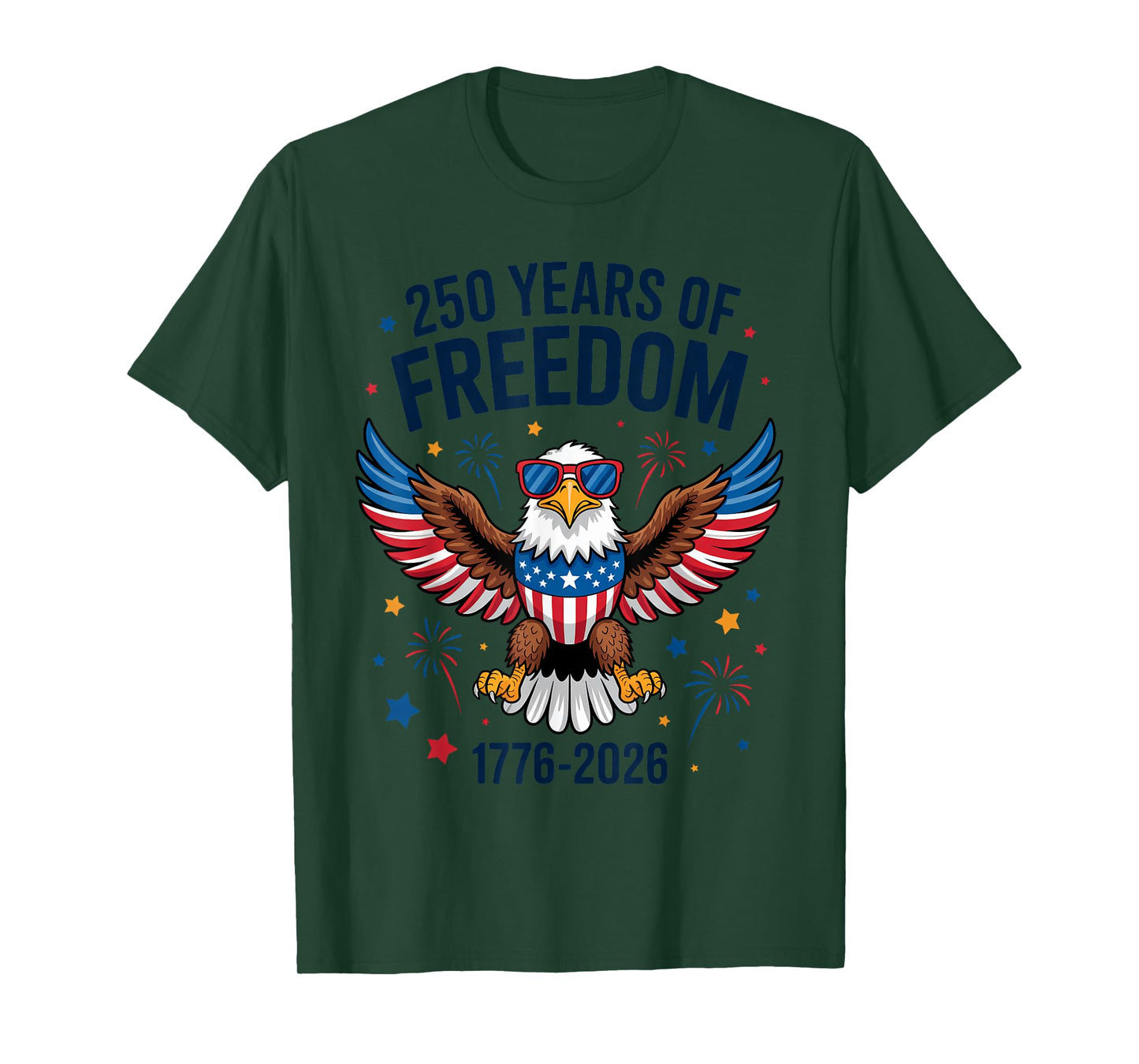 1776 to 2026 Eagle USA 250 Years Freedom Independence Day T-Shirt