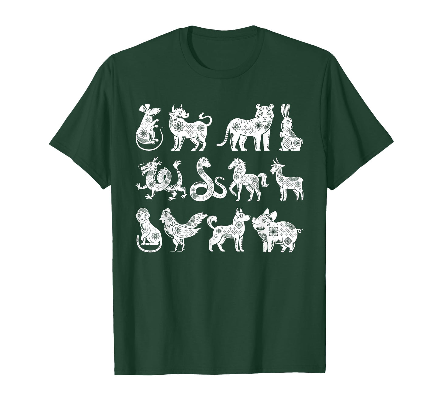 Chinese Zodiac Animals In Order Lunar Chinese New Year T-Shirt