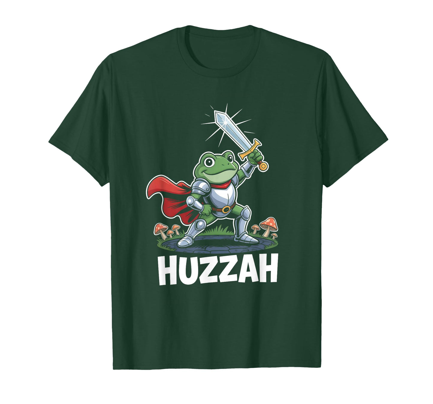 Huzzah Frog Knight Funny Sword Meme Quote Cute Design T-Shirt