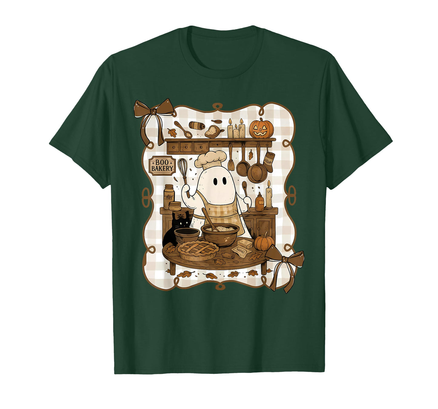 Coquette Halloween Ghost Baking Sourdough Bread Baker T-Shirt