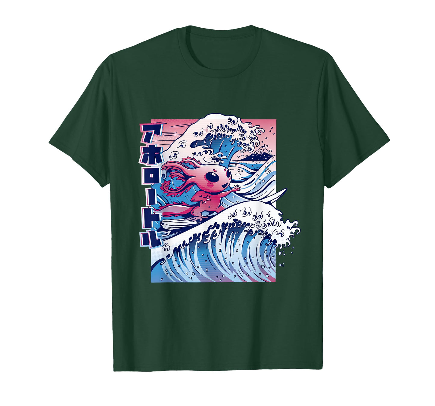 Axolotl Kanagawa Great Wave Japan T-Shirt